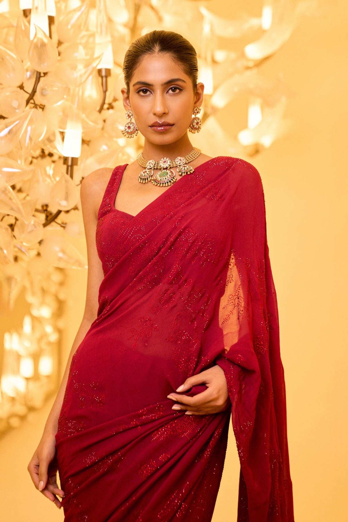 Shoraswiki Pink Saree Set