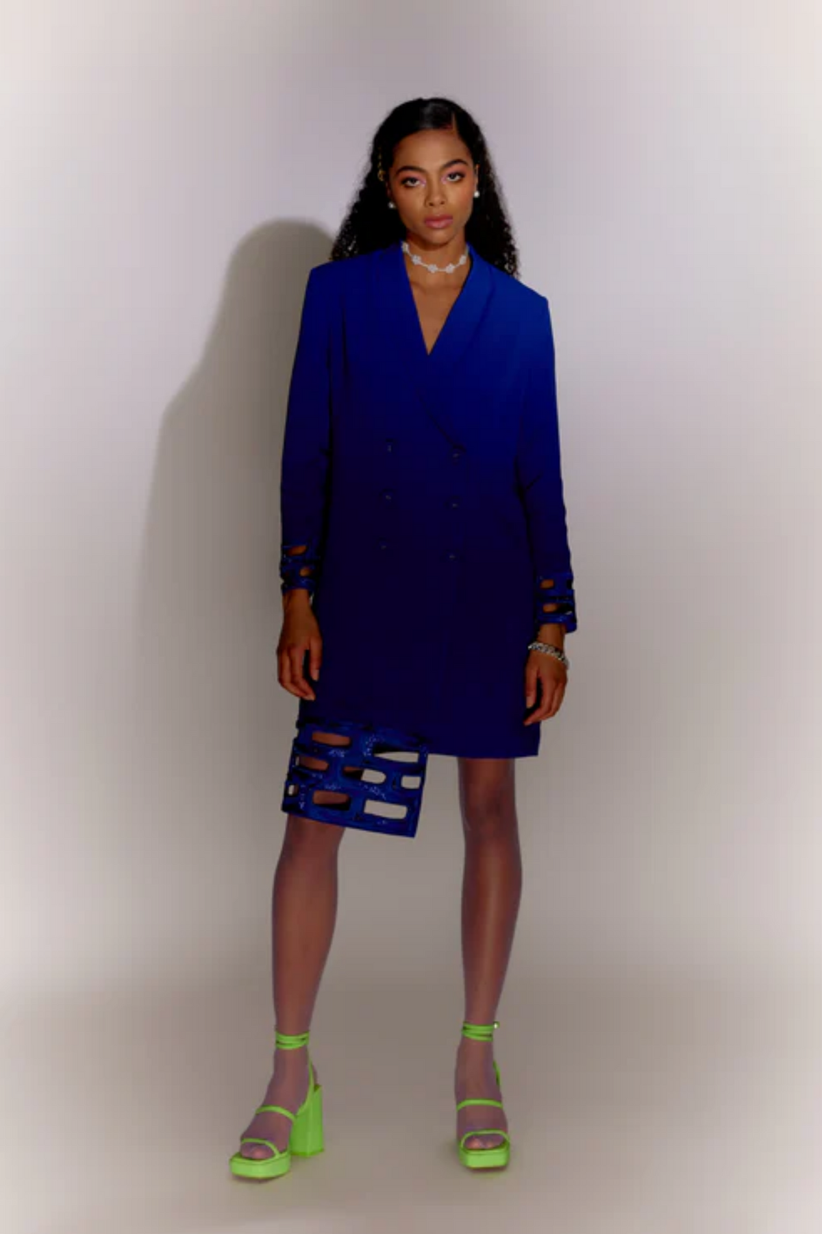 Blue Bricks Cut-out Jacket Dress