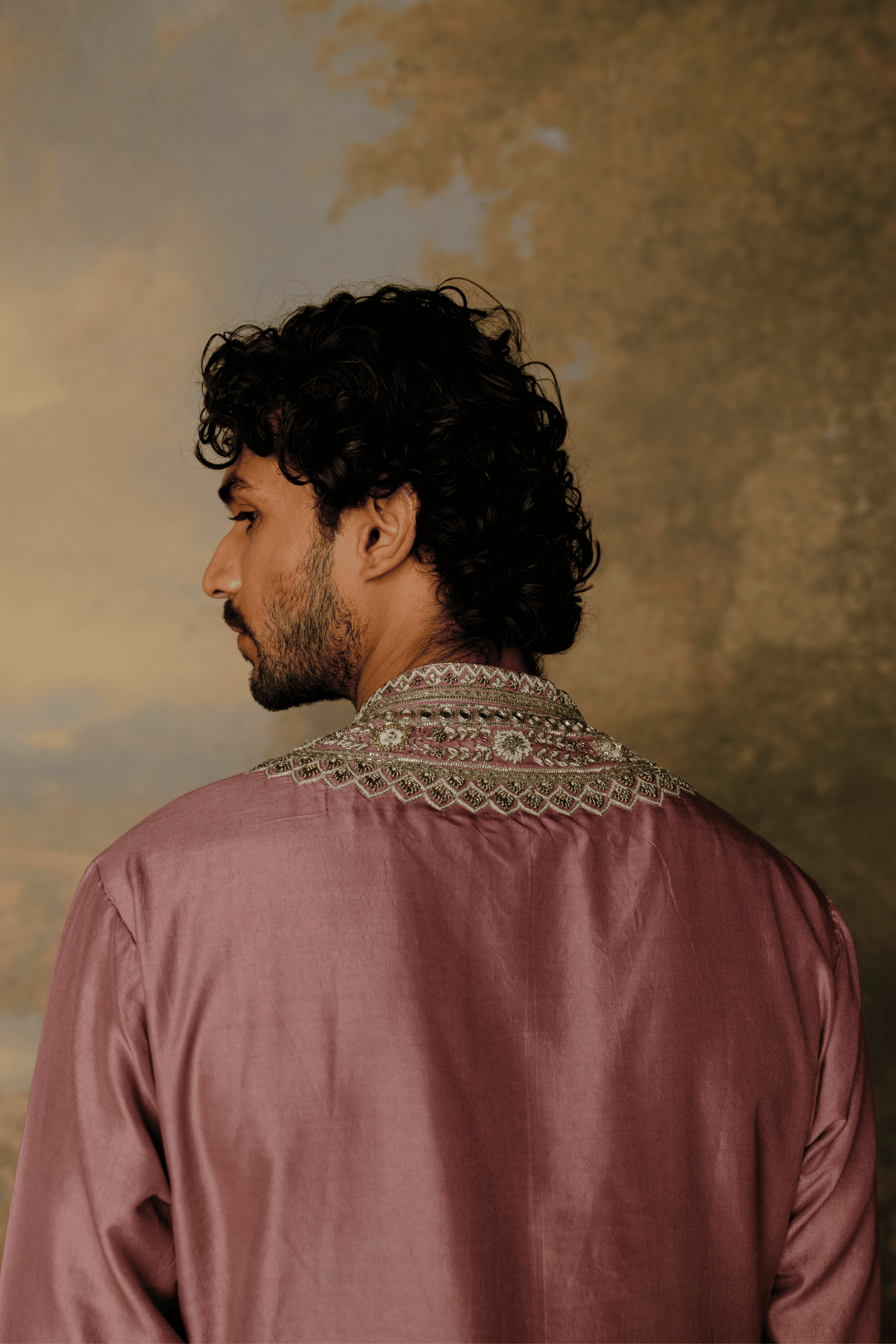 Peach Embroidered Kurta Set