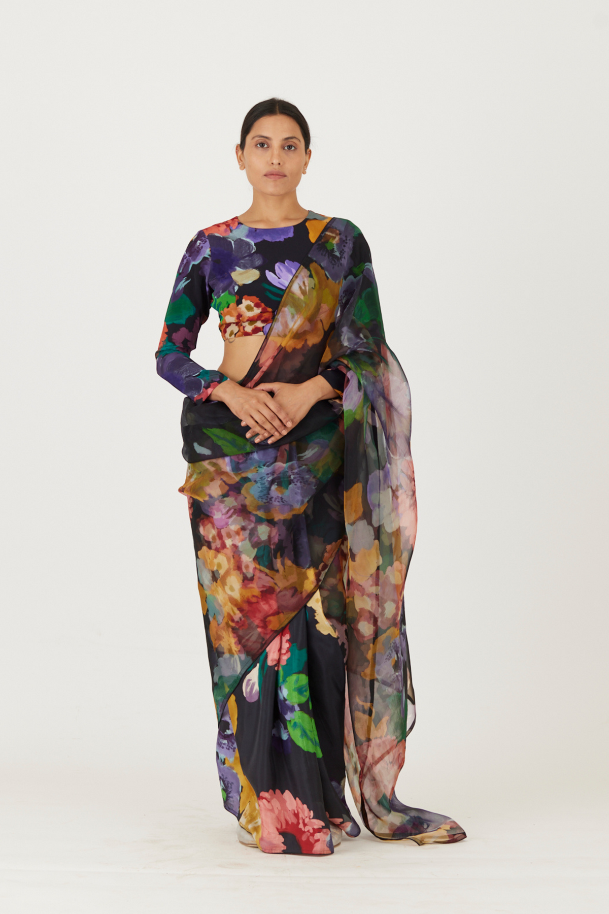 Farah Black Saree