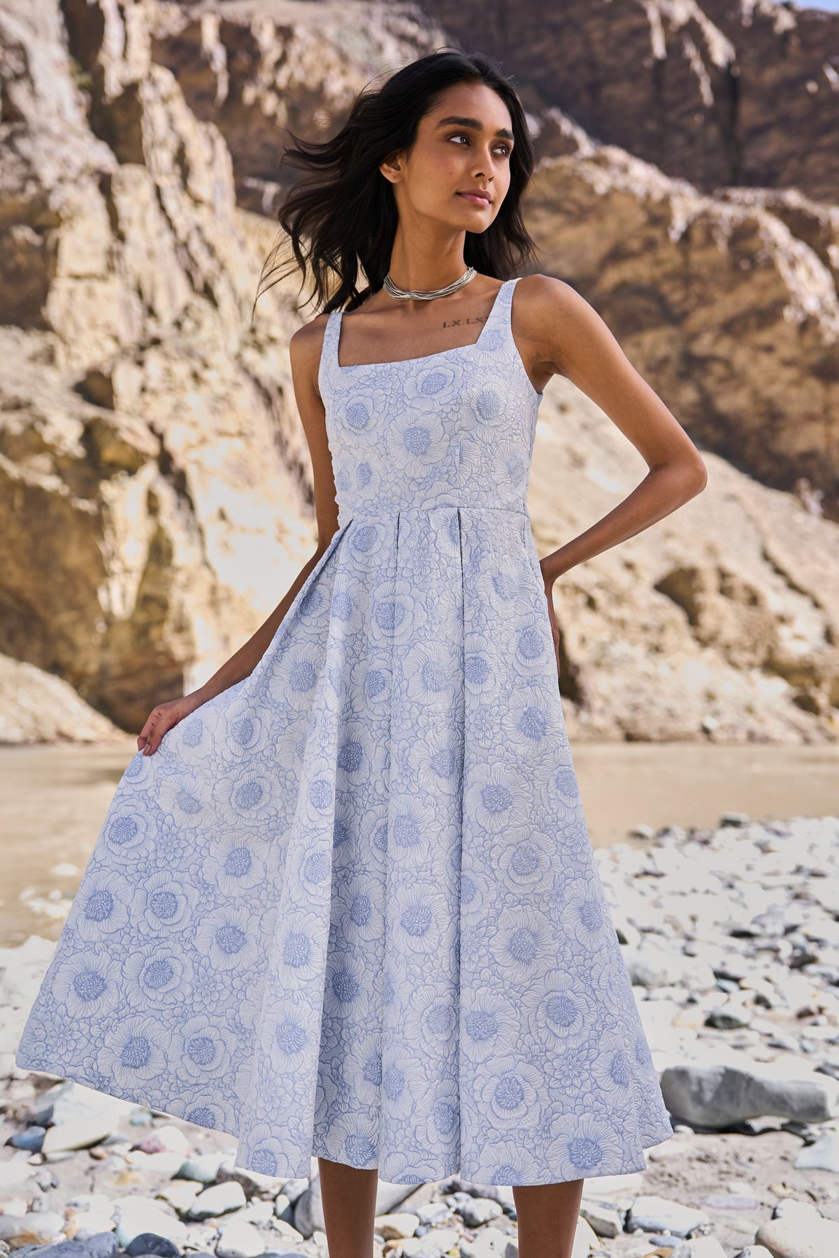 Floral Flared Midi