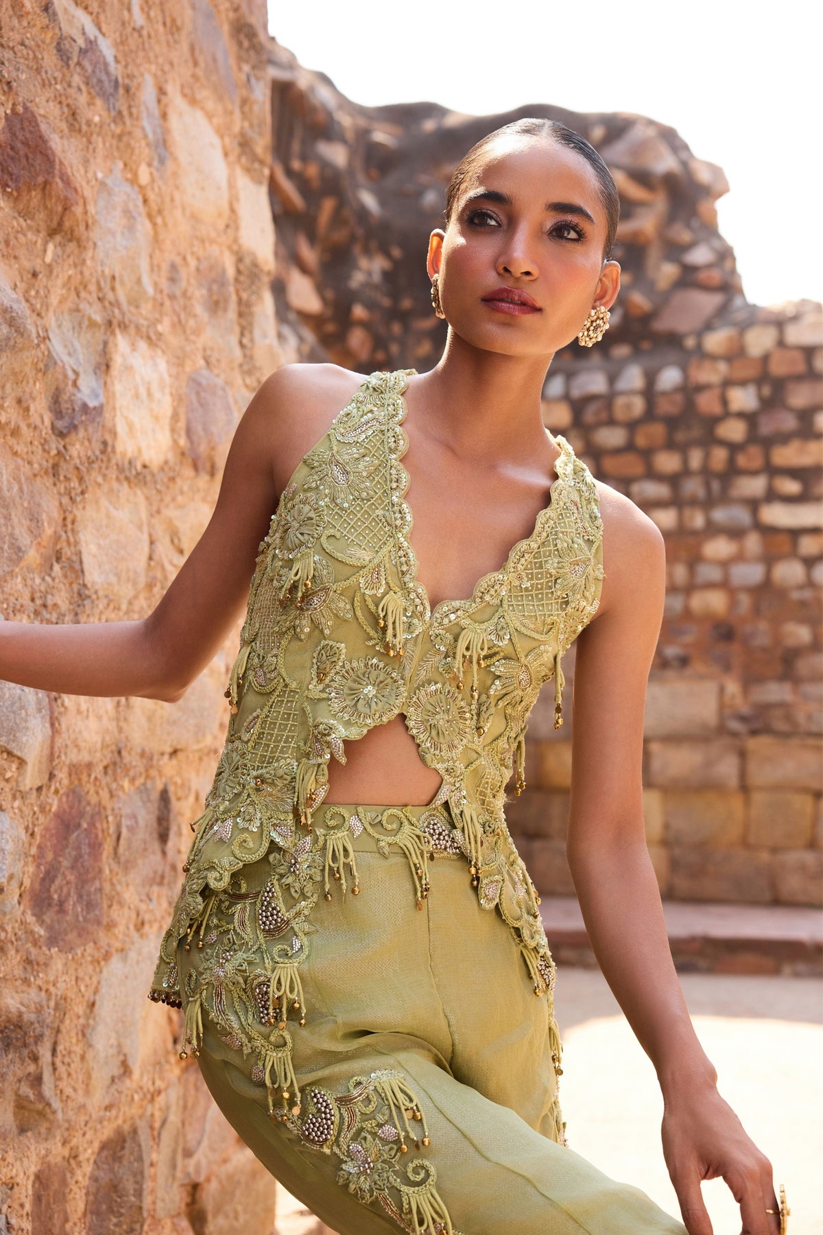Sage Green Embellished Co-ord Set