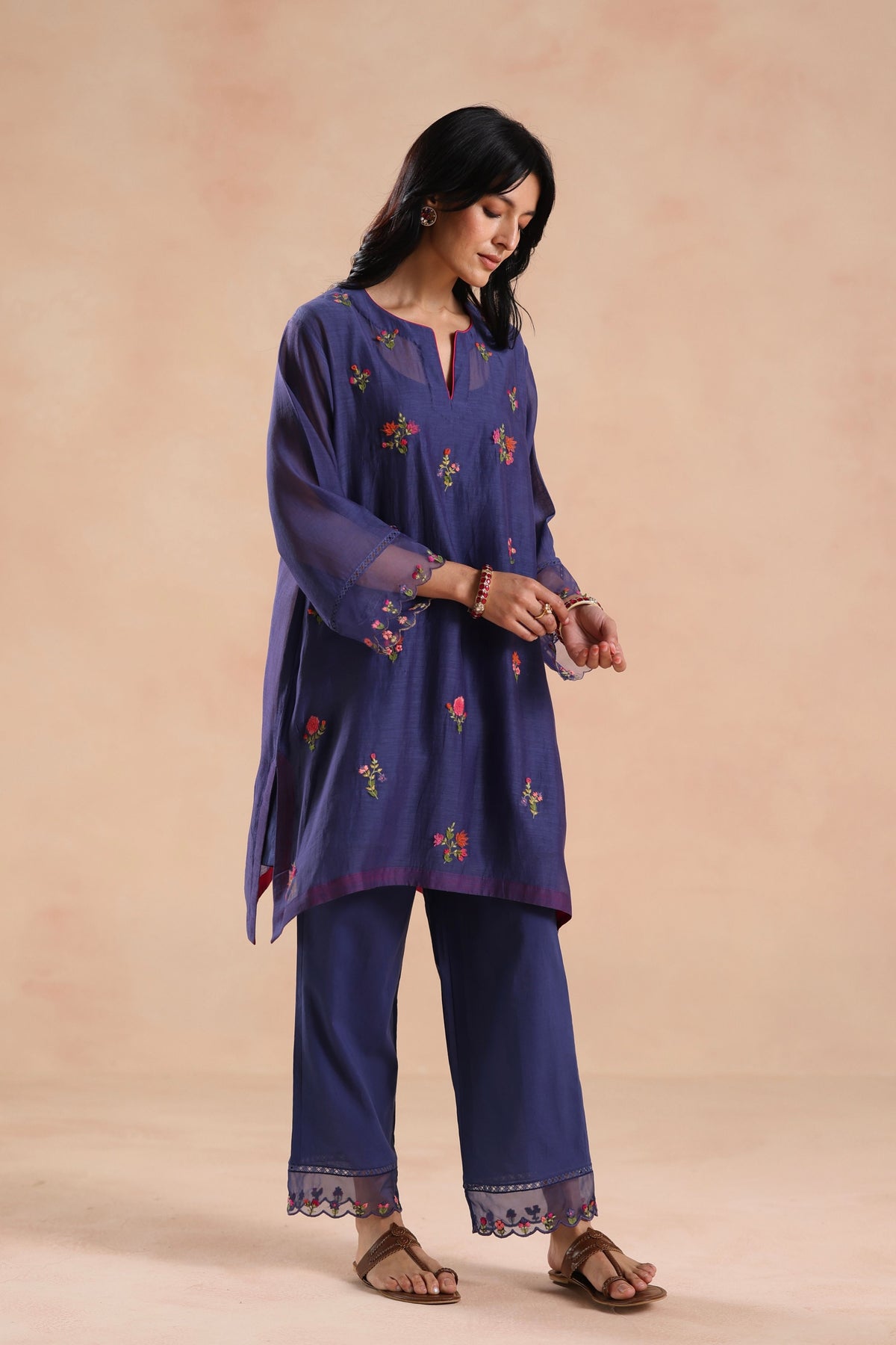 Raina Navy Blue Tunci Set