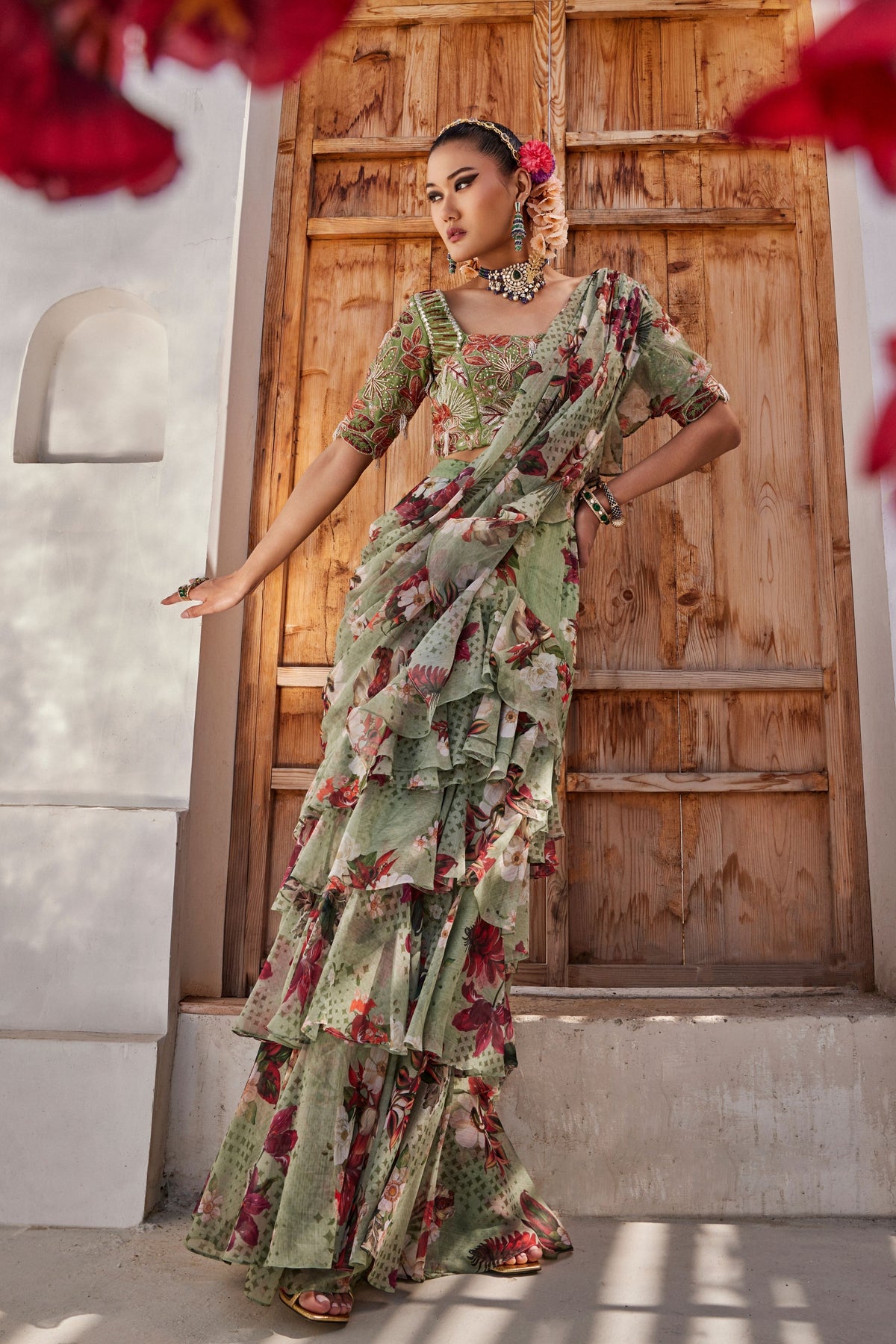 Sufi Draped Saree Set