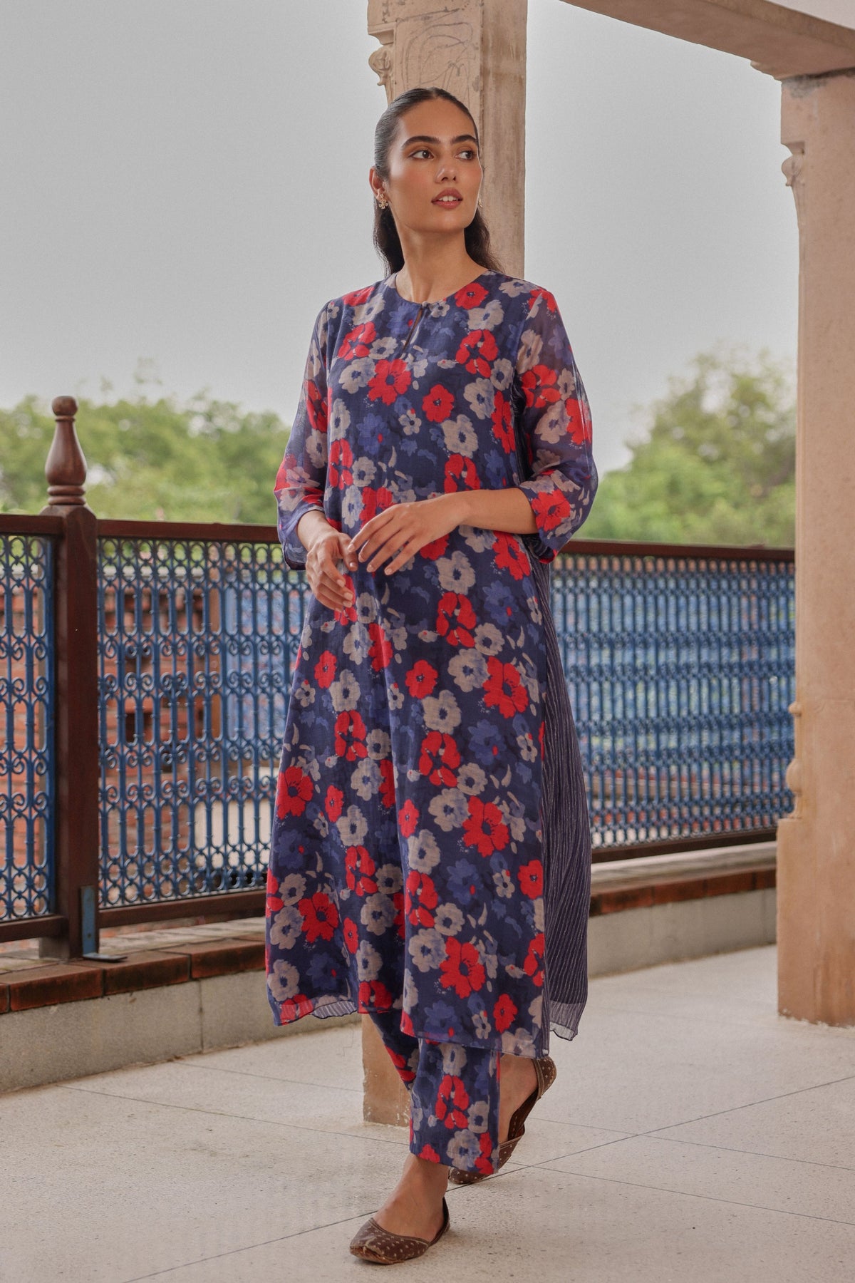 Indigo Bloom Tunic Set