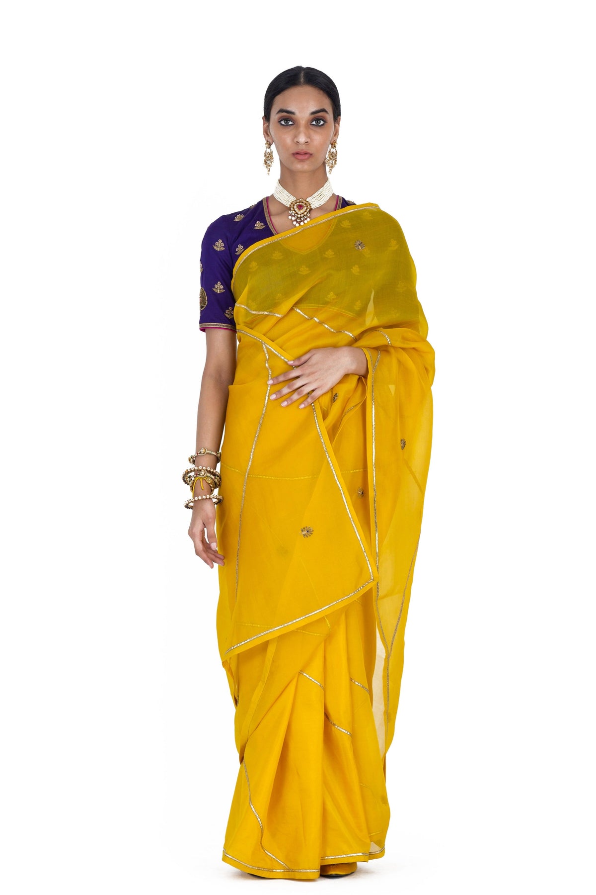 Bhayli Yellow Saree