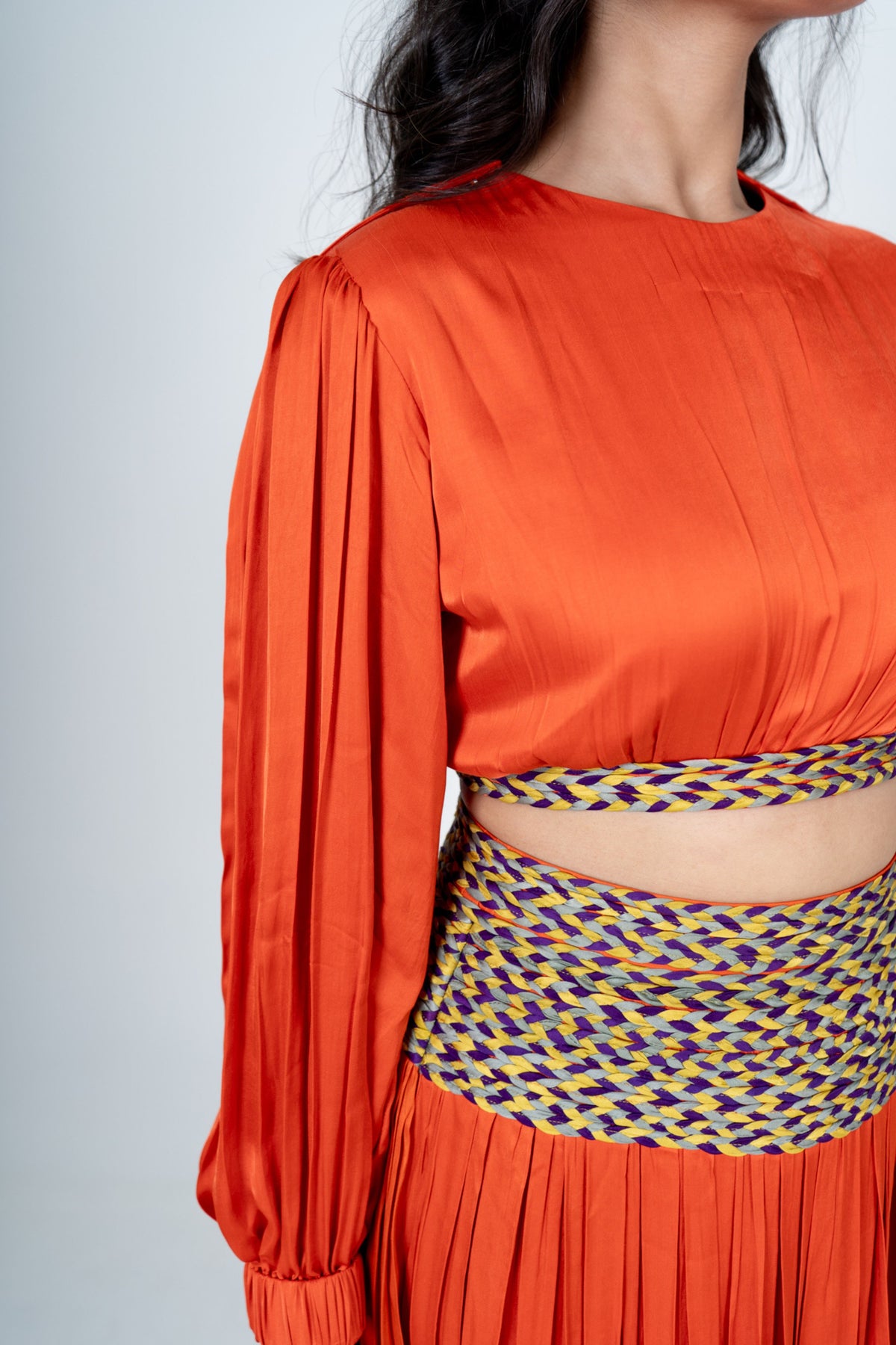 Orange Skirt Set