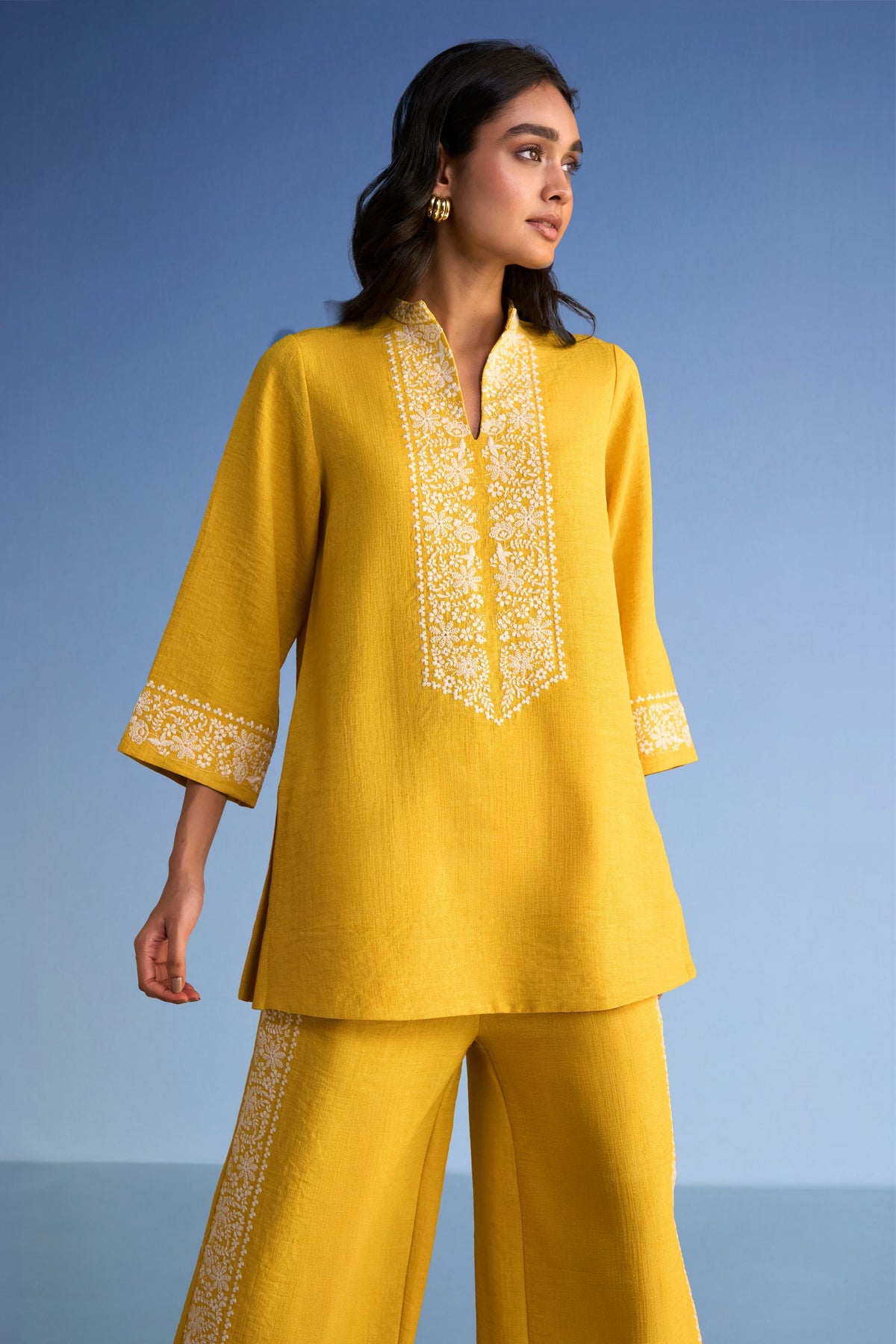 Embroidered Longline Top