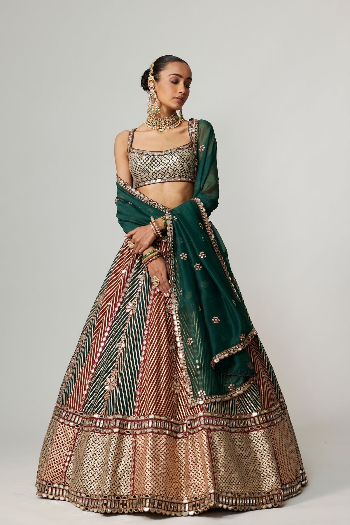 Cranberry Multicolor Lehenga Set