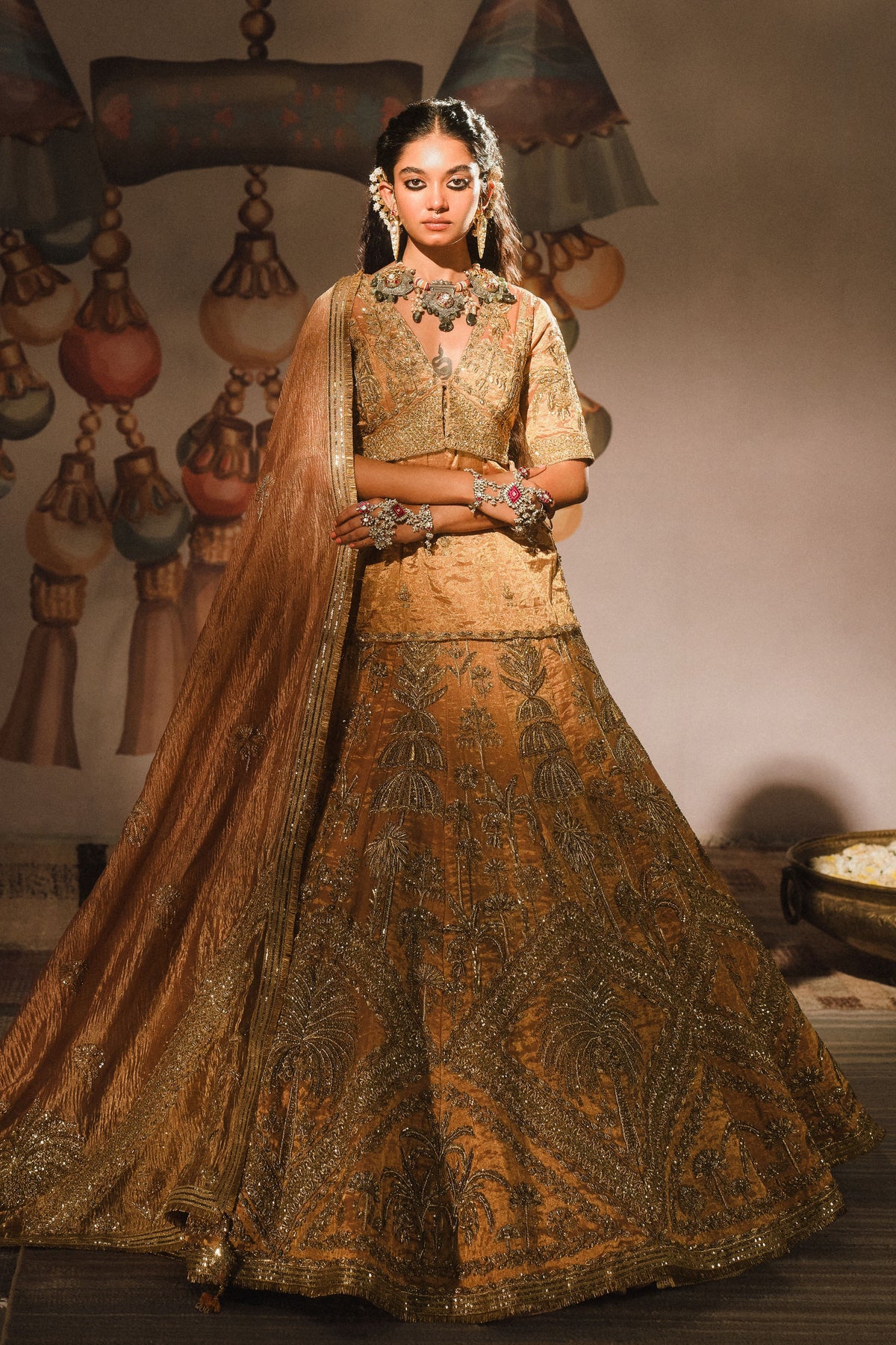 Agra Petha Rawsilk Lehenga Set