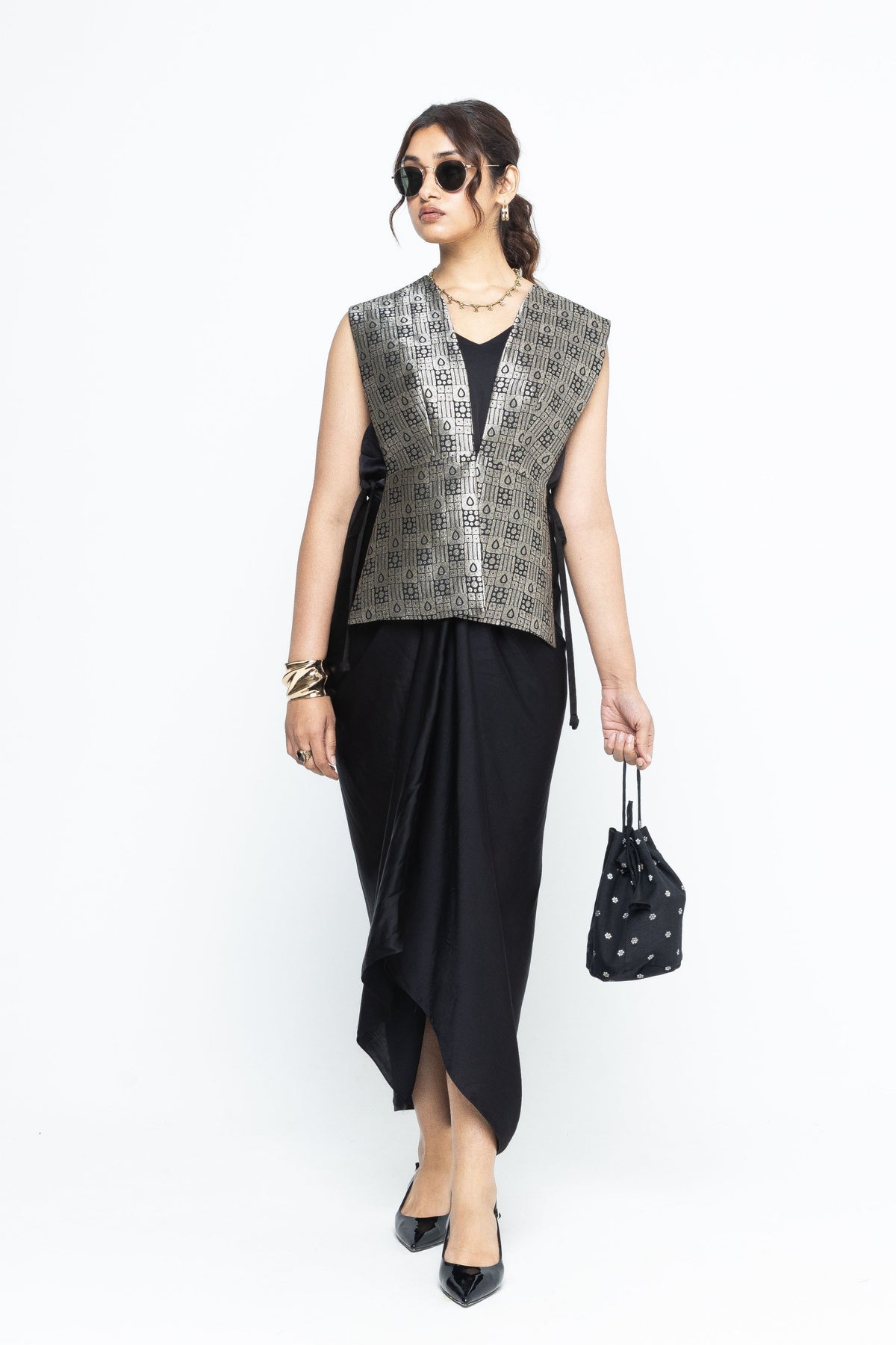 Alia Gilet With Asymmetrical Dress