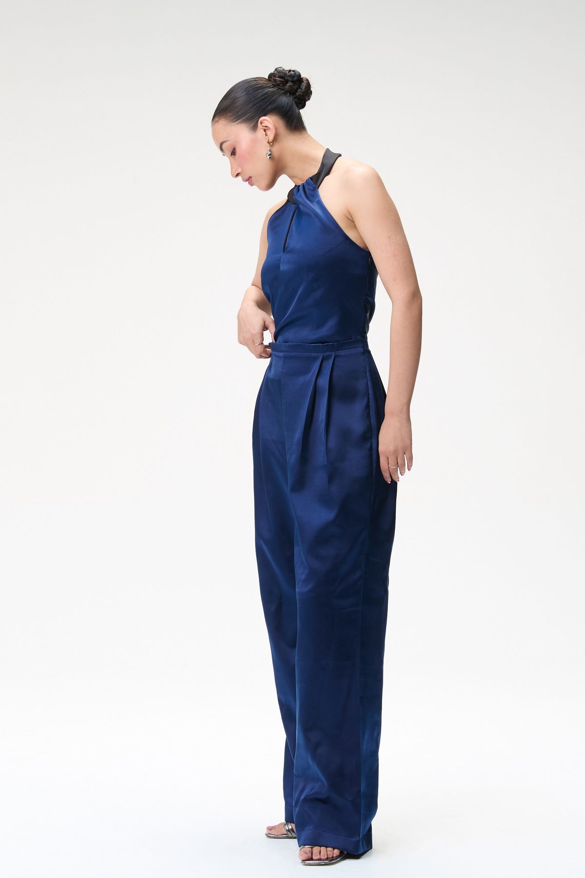 Midnight Blue Silk Jumpsuit