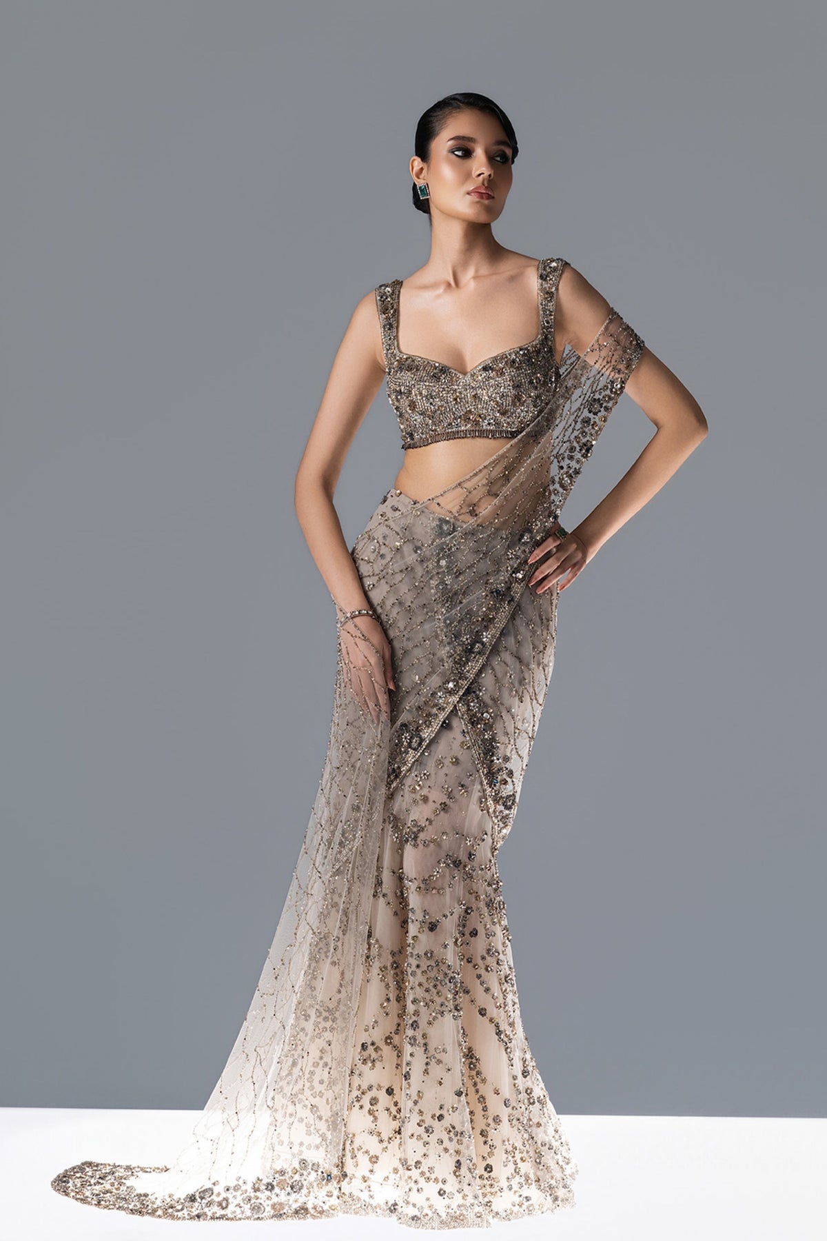 Moonvine Draped Saree set