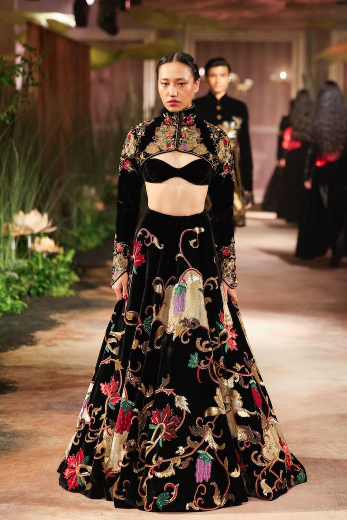 Embroidered Bolero Lehenga Set