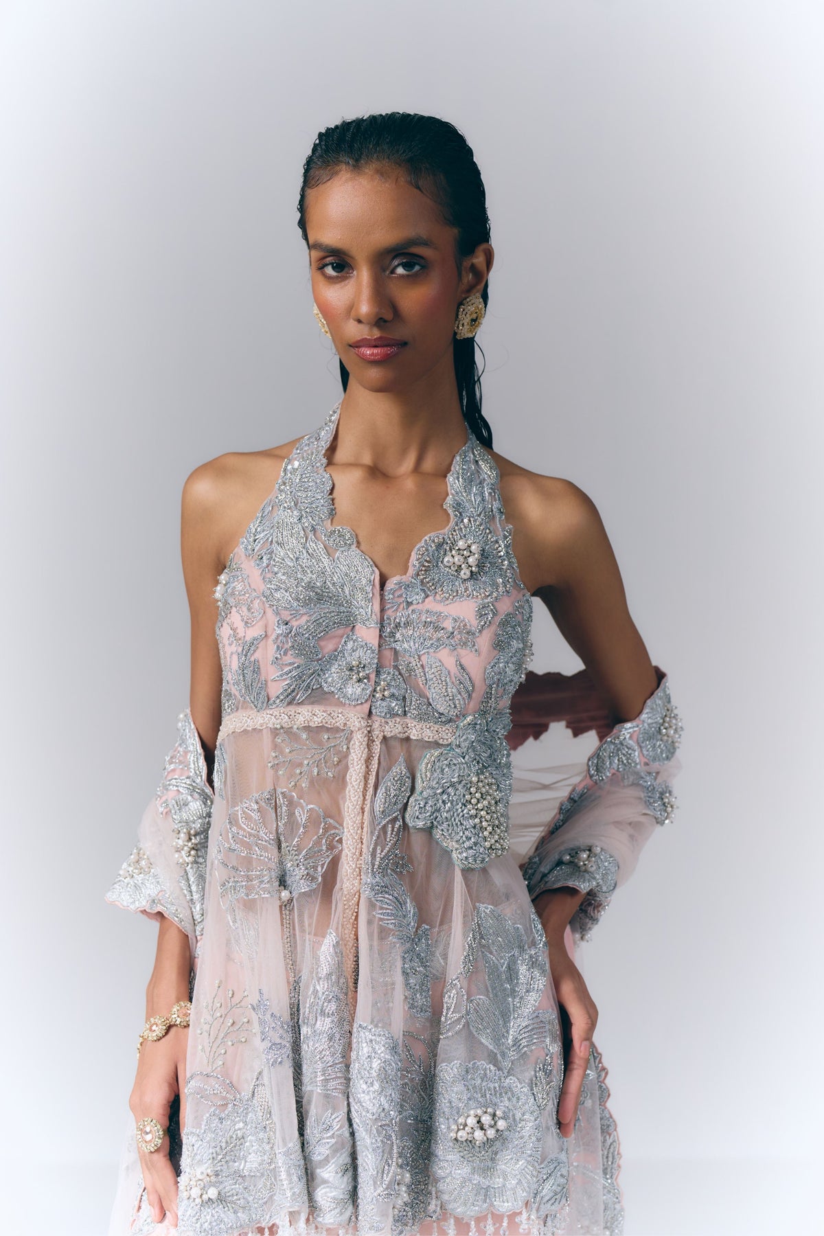 Aurora Blush Peplum Set