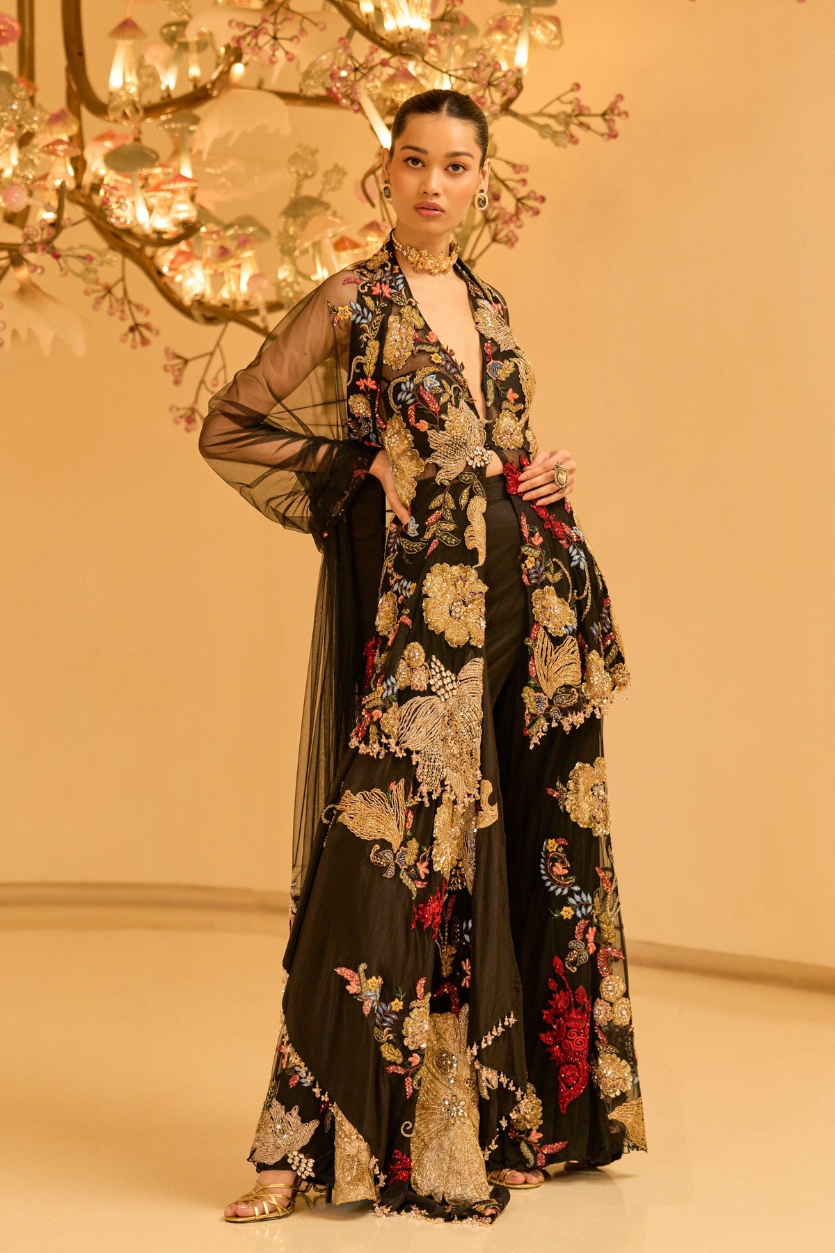 Noir Sharara Set