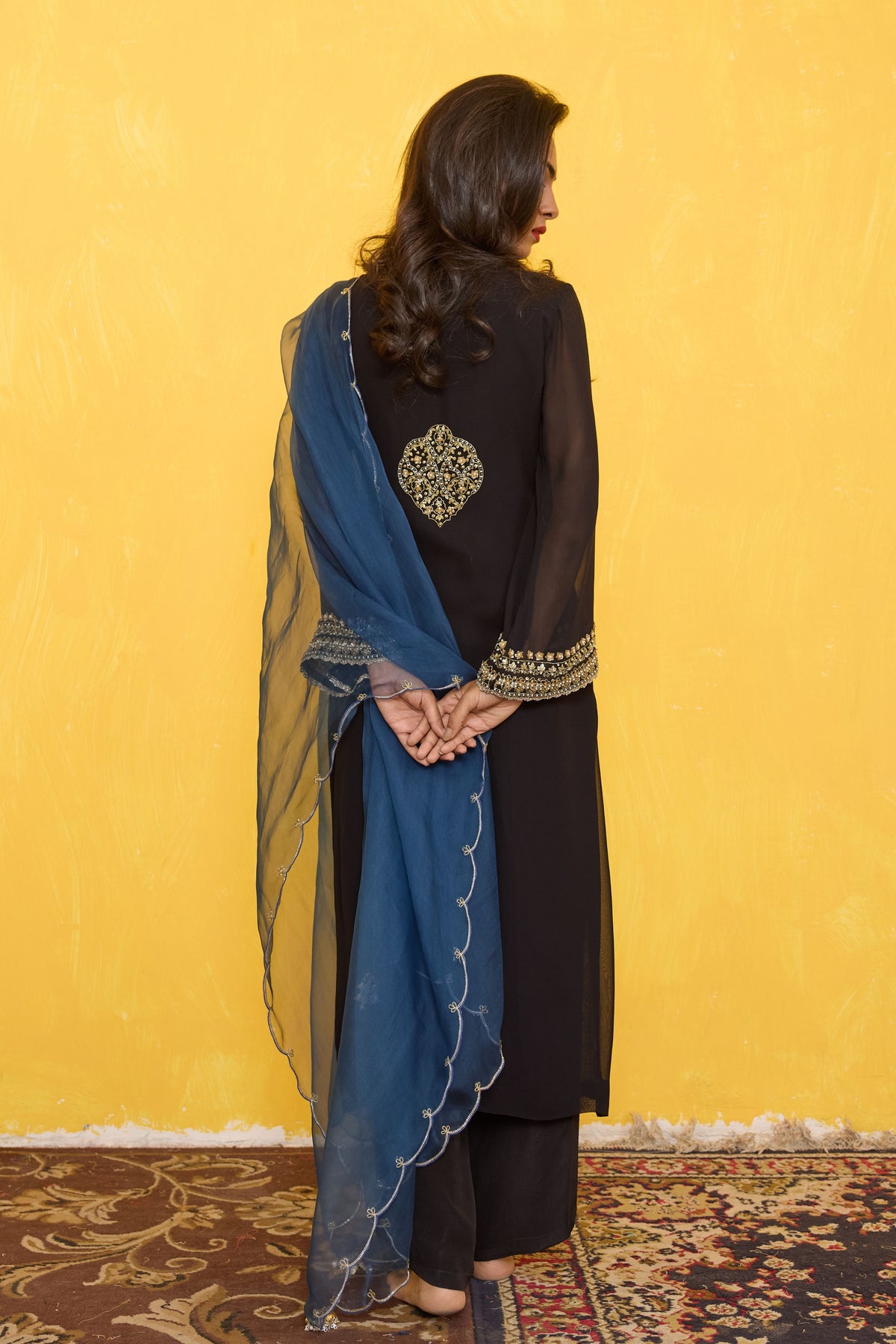 Black Straight Kurta Set
