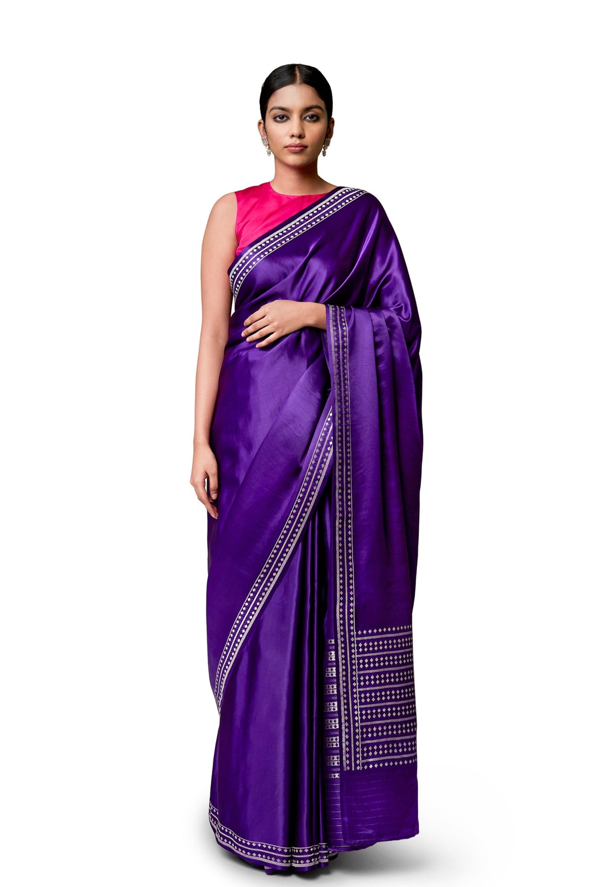 Purple Gajji Satin Saree