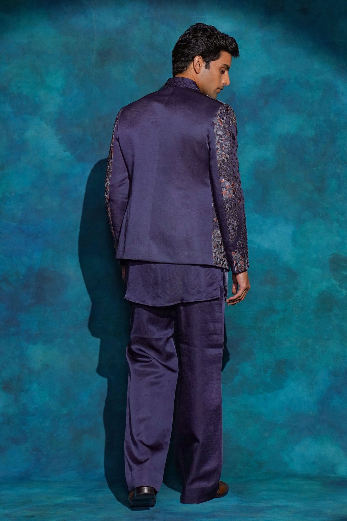 Oceanic Purple Short Jacket Set