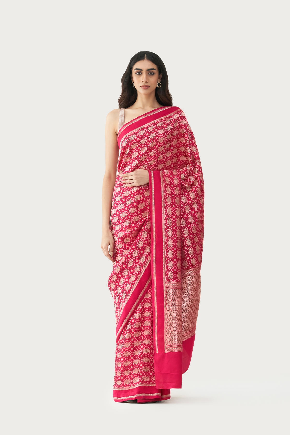 Malabar fuchsia saree