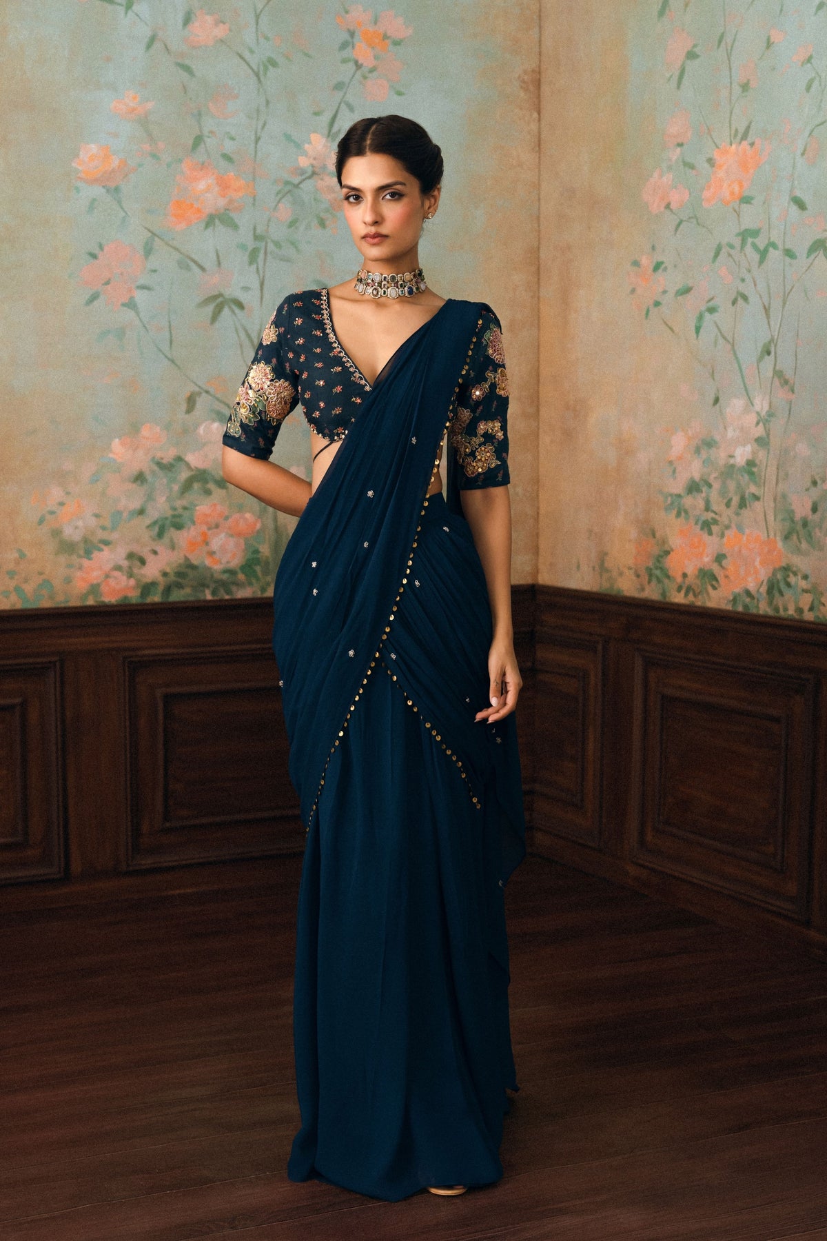Navy Kaia Saree Set
