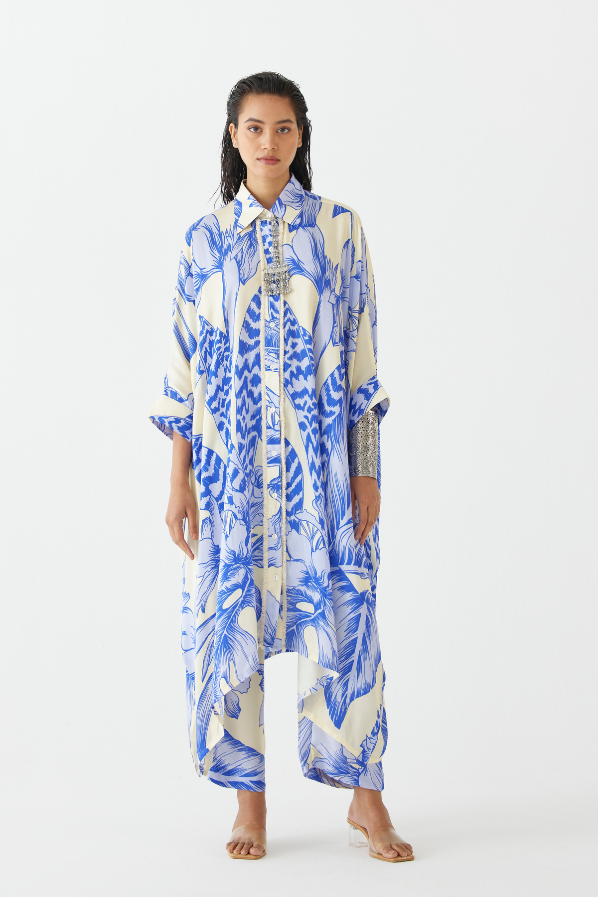 Blue  Aphrodite Kimono &amp; Pants