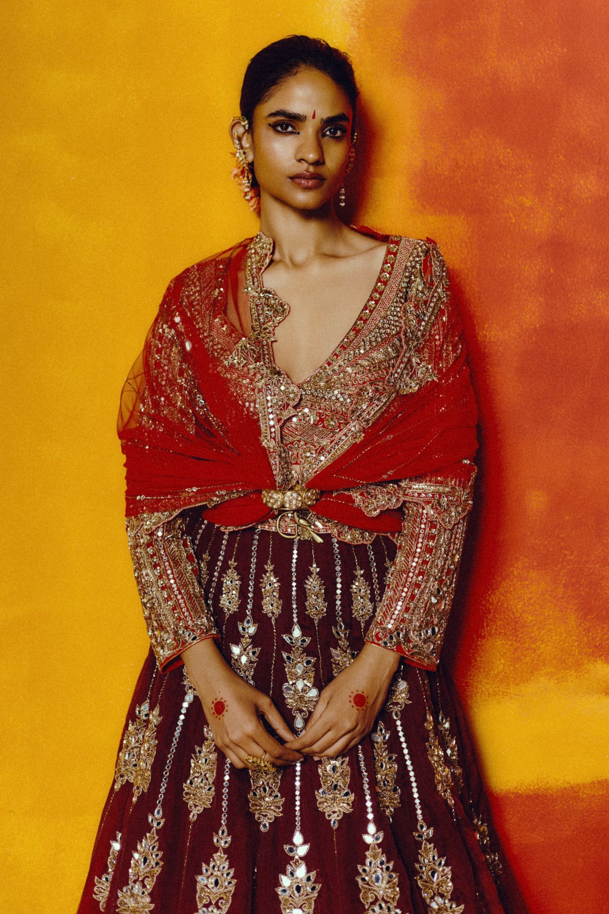 Kumkum Vizhavu Lehenga Set