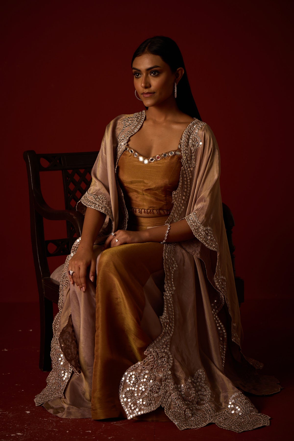 Tissue Mirror Work Cape