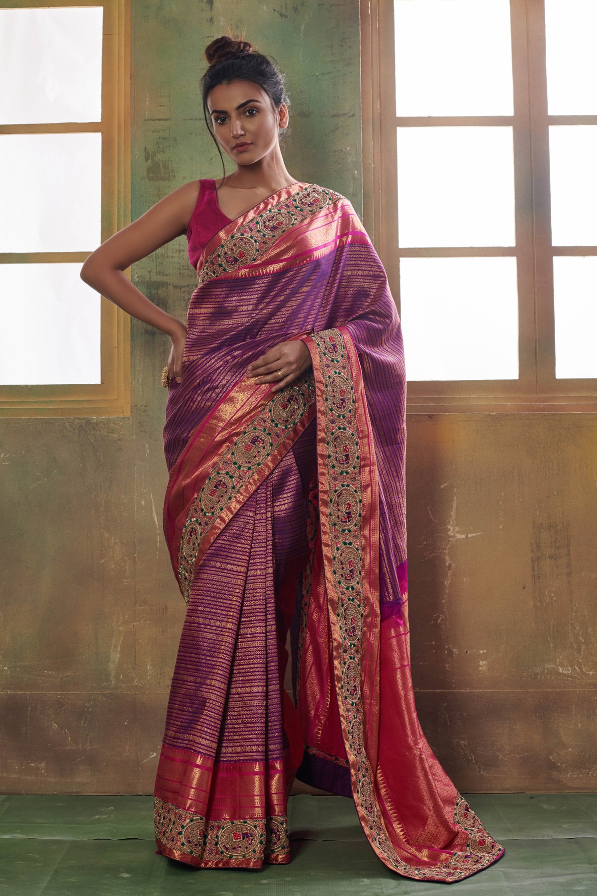 Wine Kanchipuram Saree