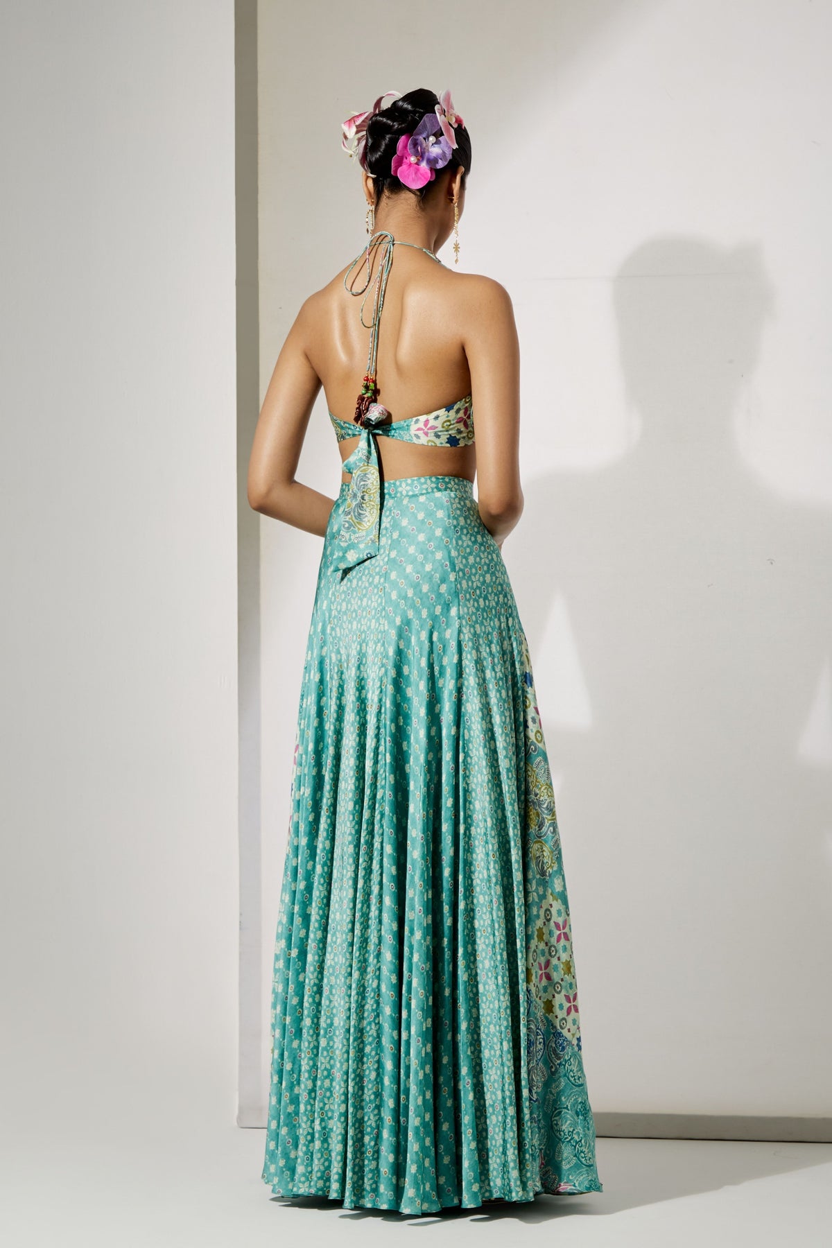 Aqua Bloom Skirt Set
