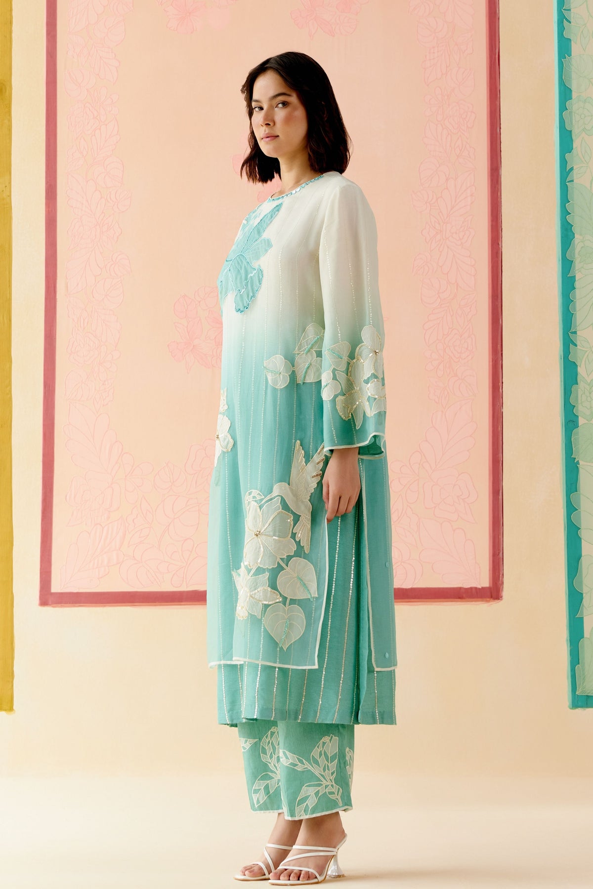 Mint Ombre Kurta Set