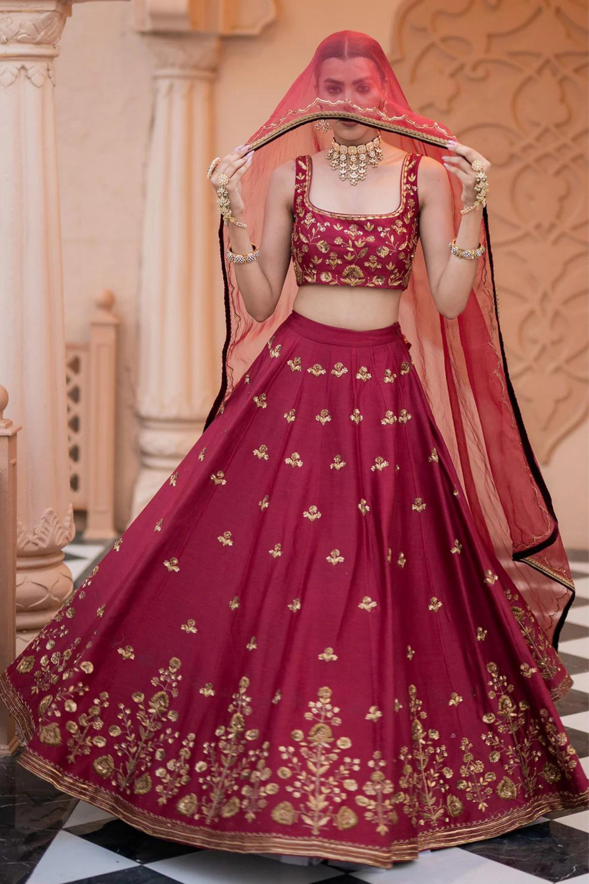 Maroon Lehenga Set