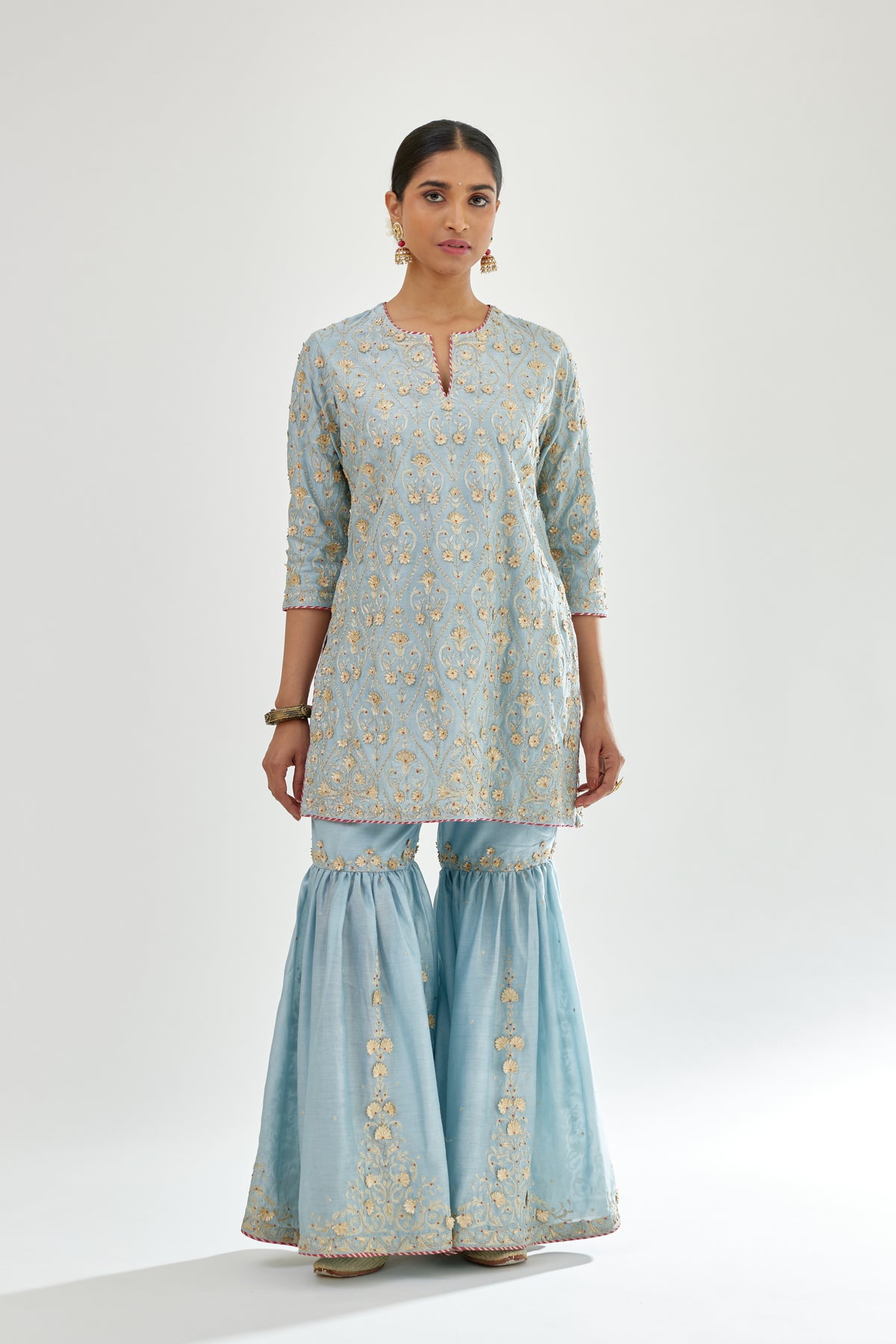 Blue Sharara Set