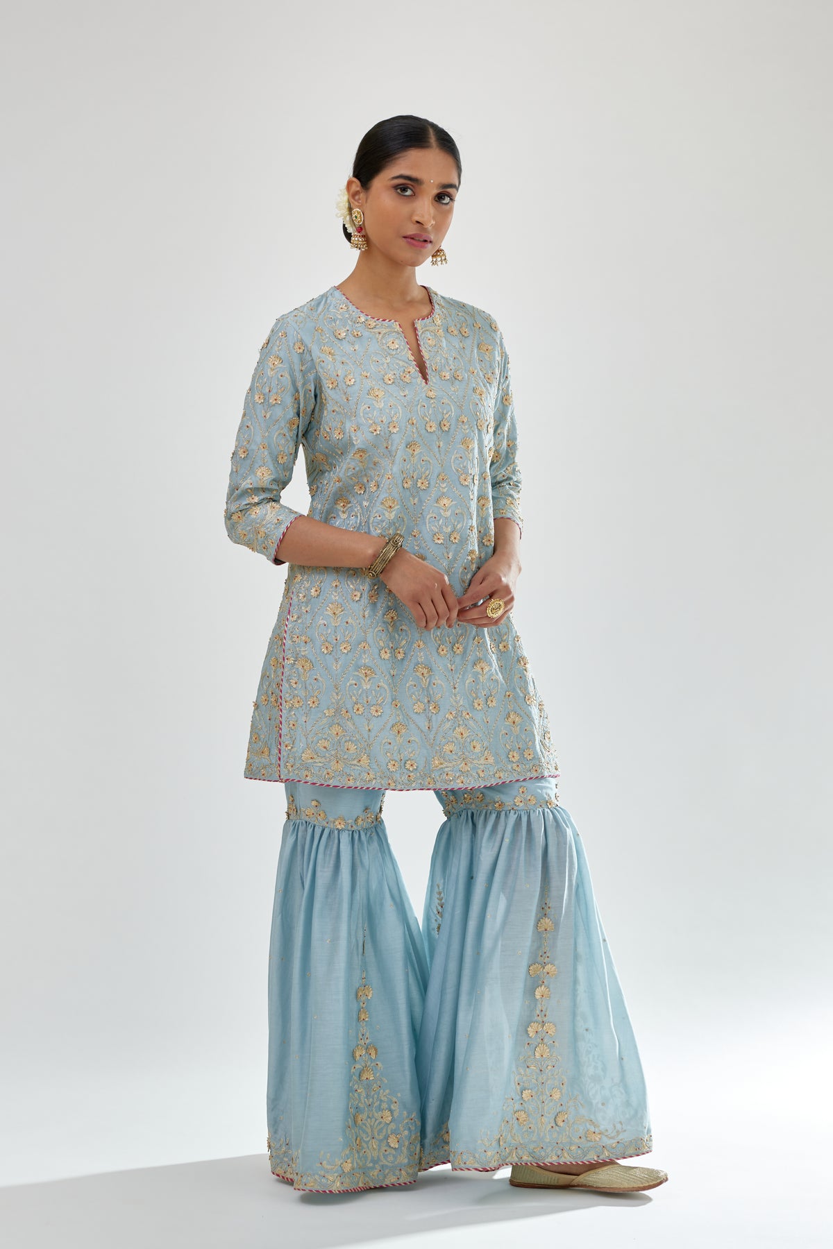 Blue Sharara Set