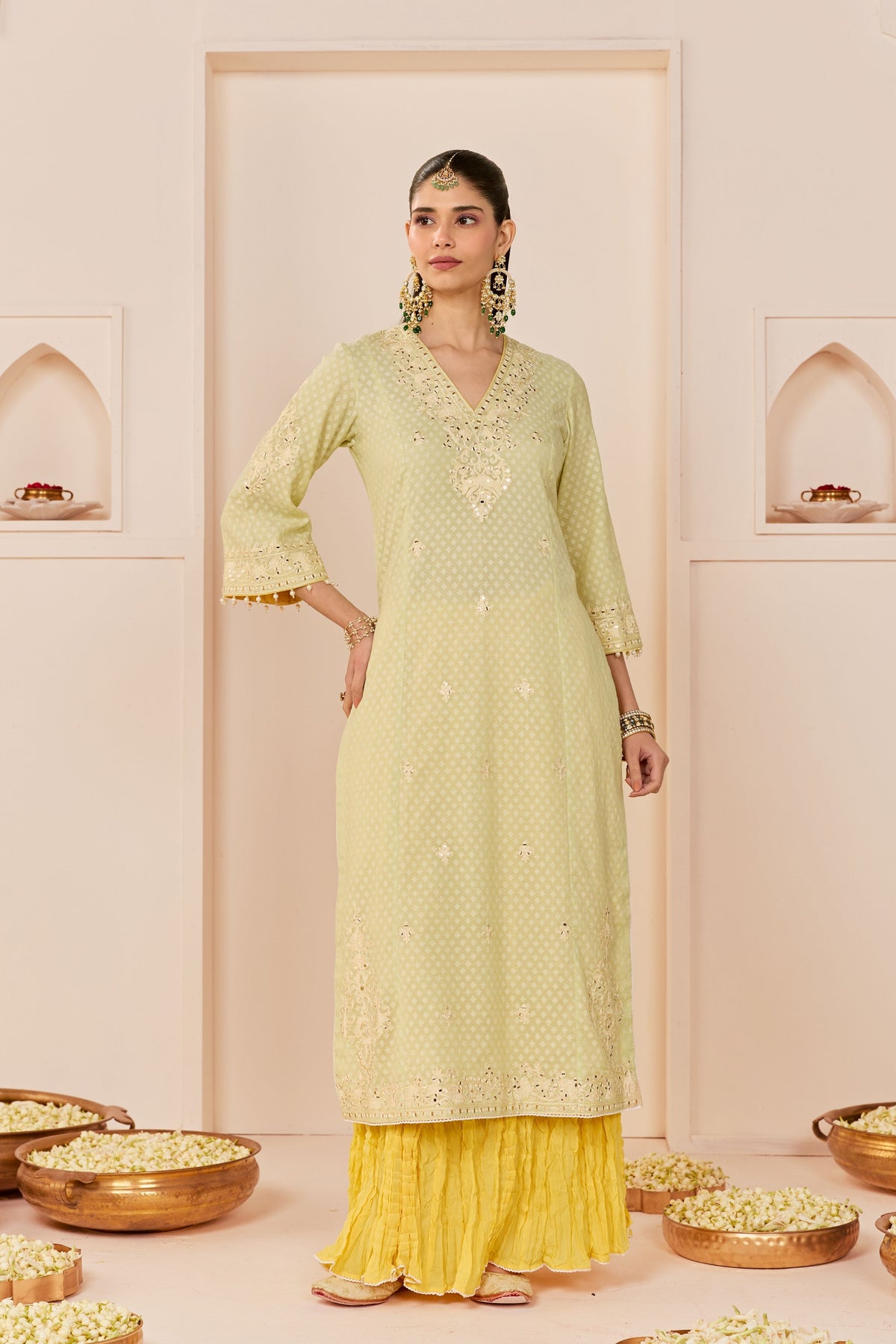 Ruhani Mint Green Skirt Set