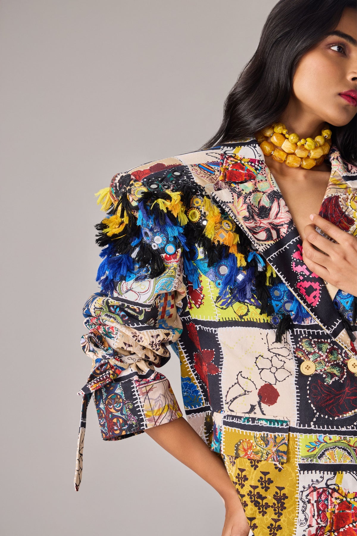 Garden Quilt Embroidered Blazer