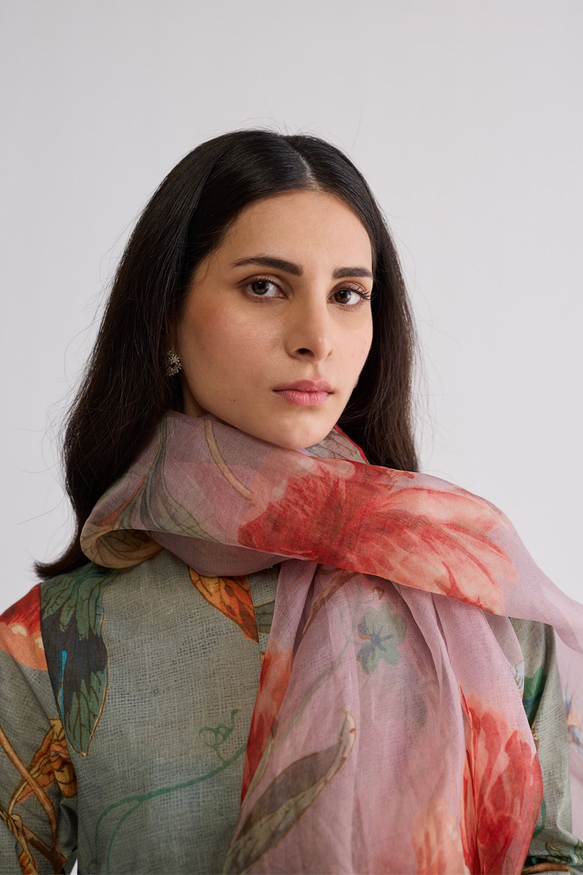 Berry Organza Dupatta