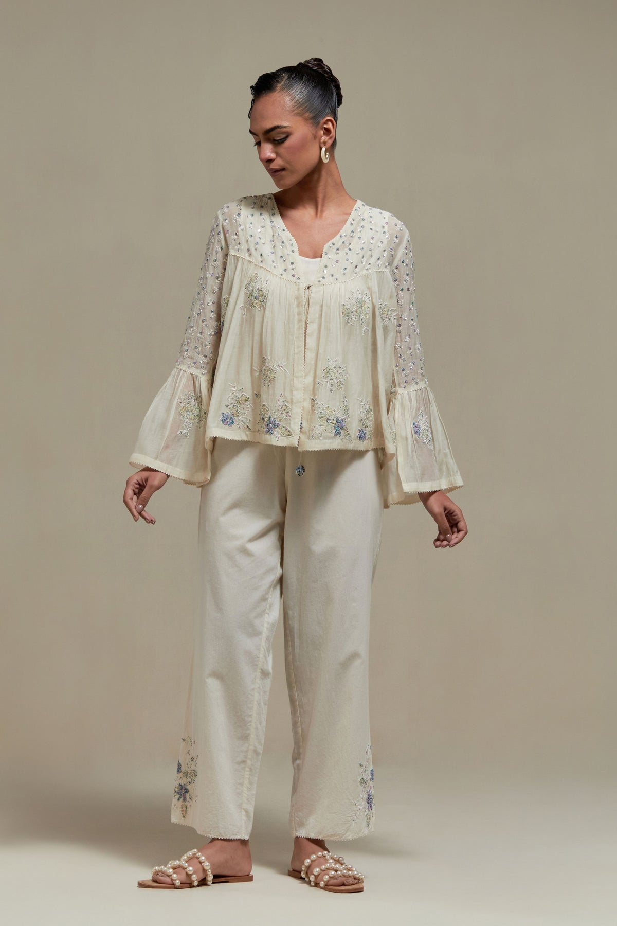 Blue Chanderi Co-ord Set