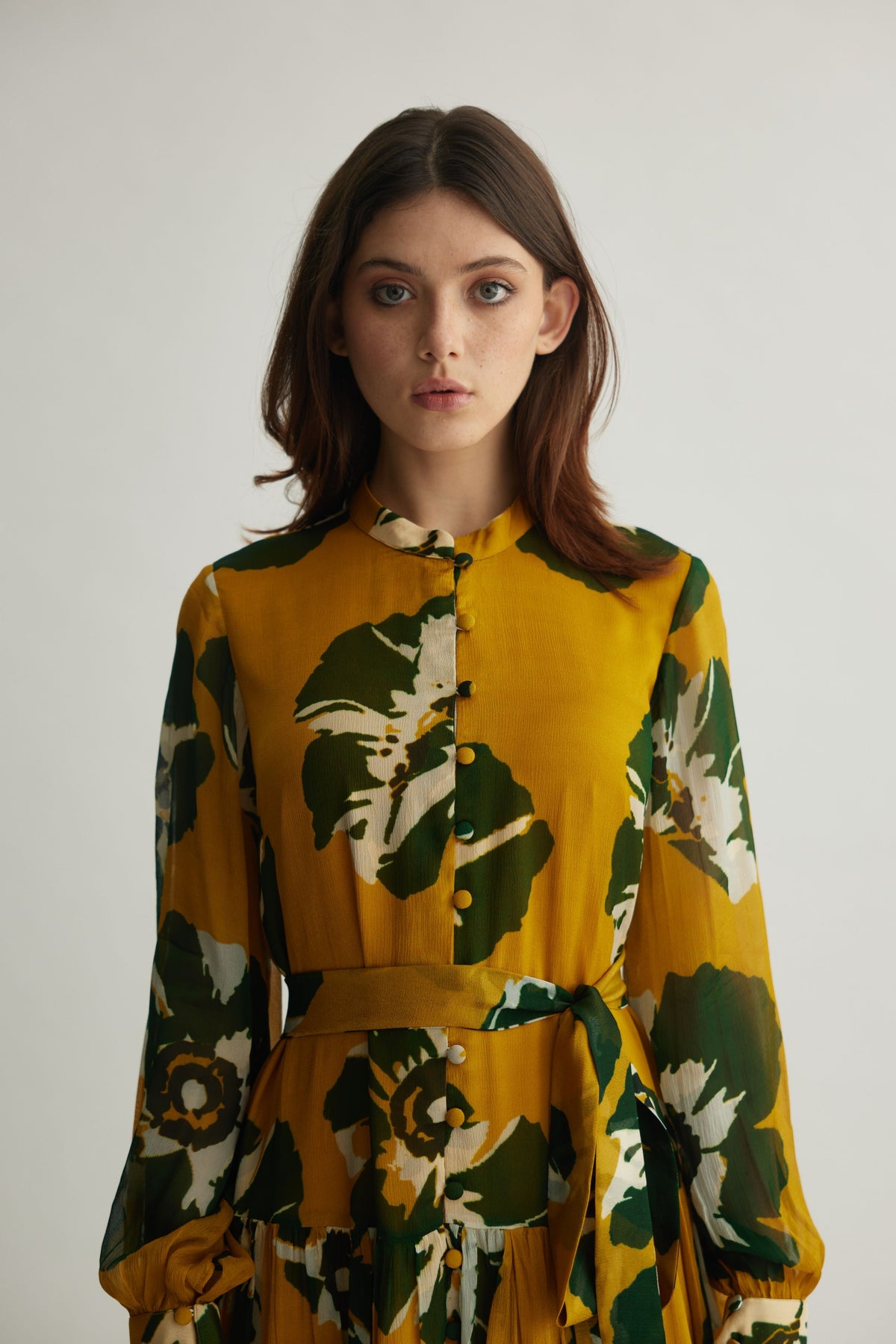 Green Floral Short Dress