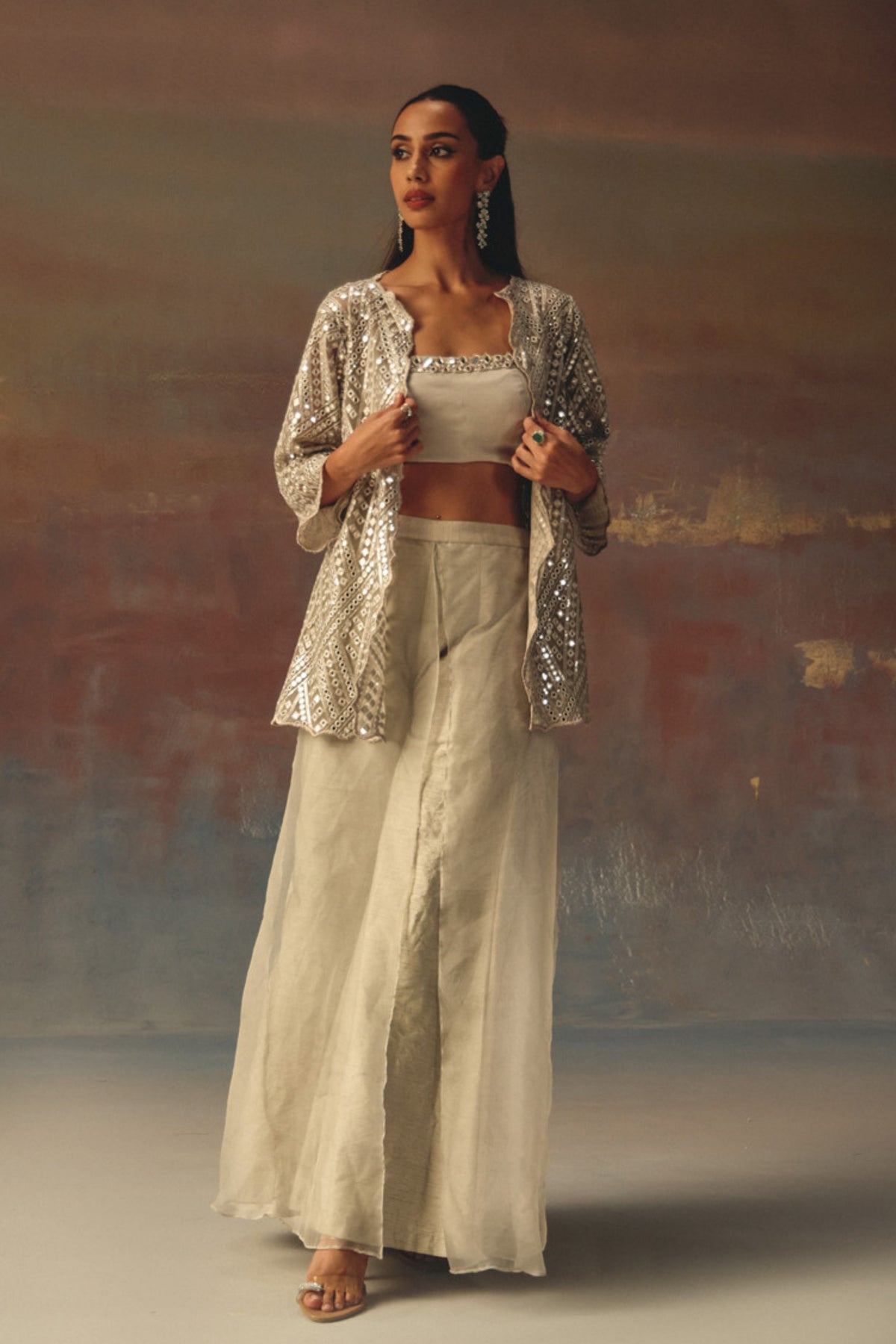 Silver Double Layered  Palazzo