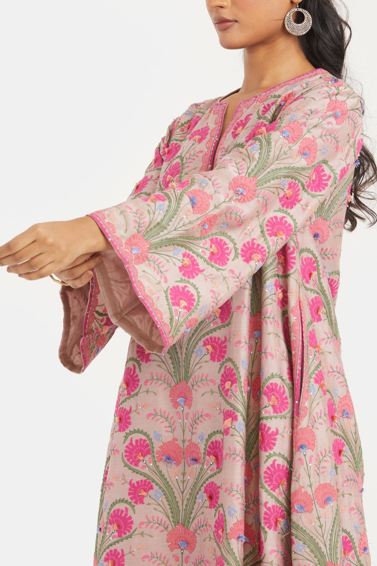 Lilac Silk Chanderi Kurta Set