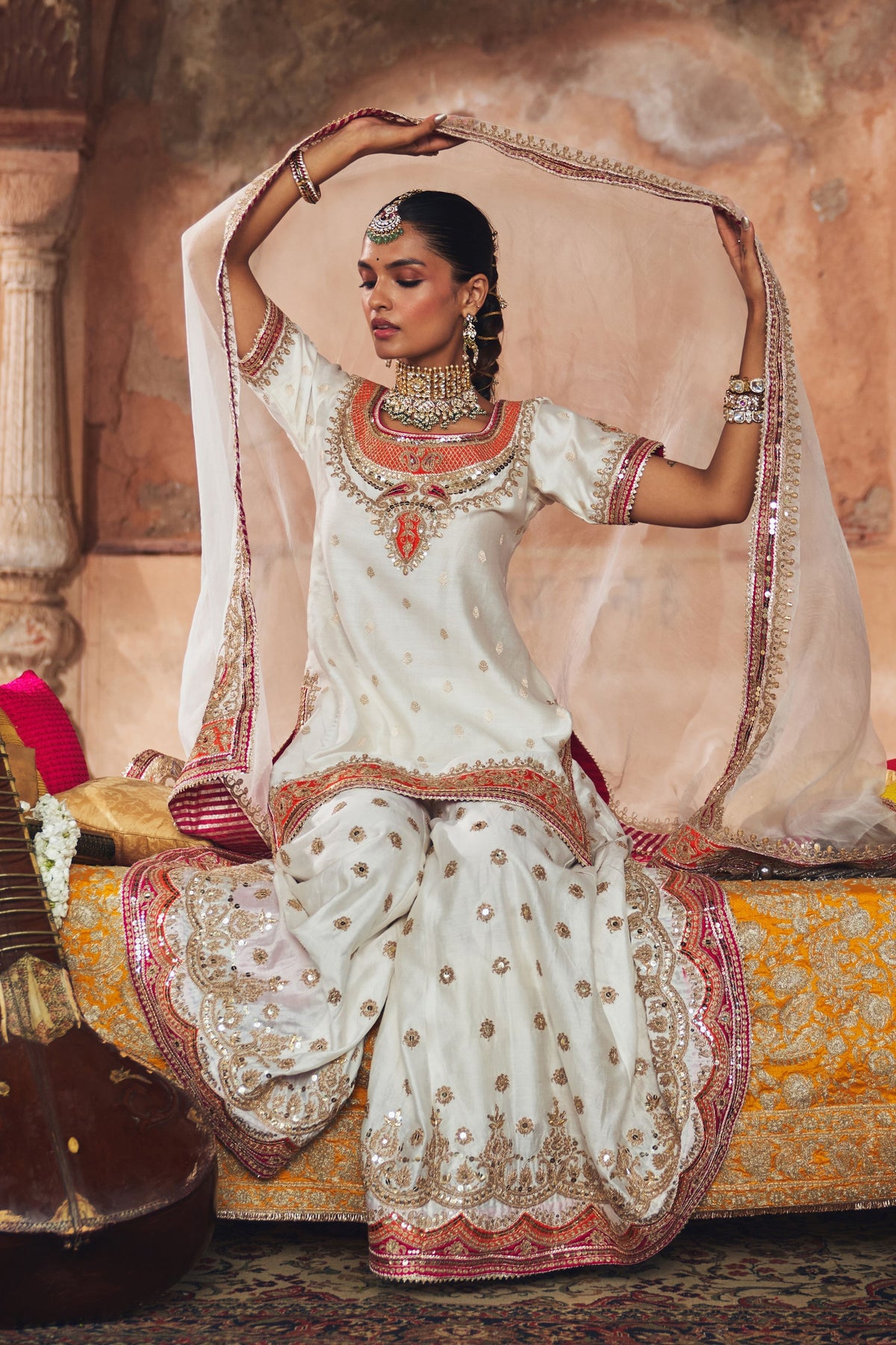 Samreen Ivory Sharara Set