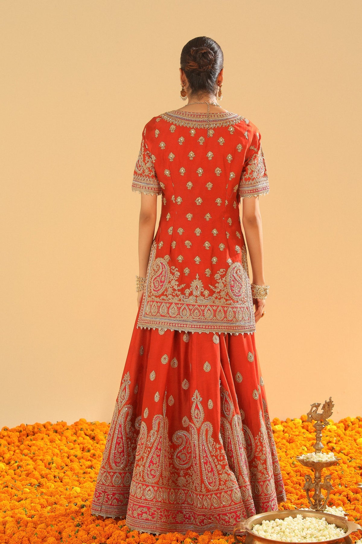 Burnt Orange Sharara Set
