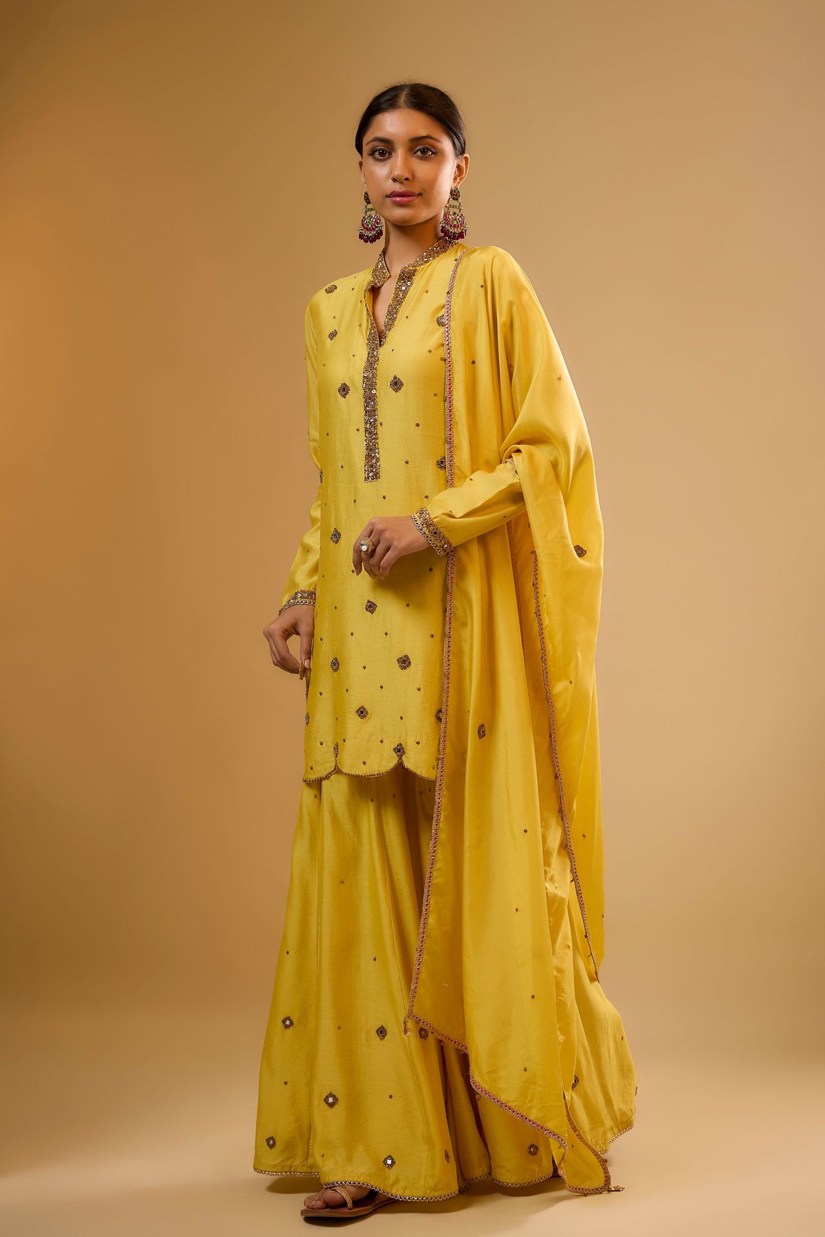 Yellow Sharara Set