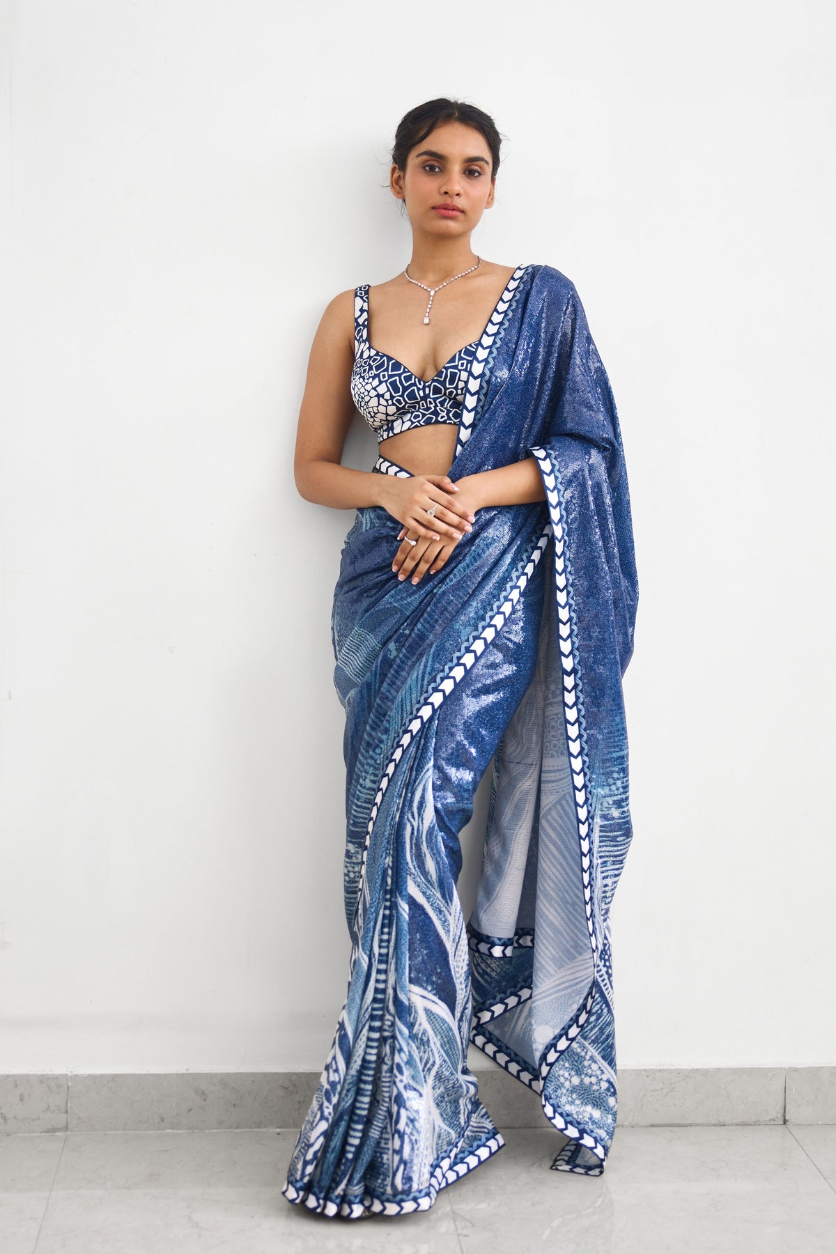 Swirl Sequence Saree Set