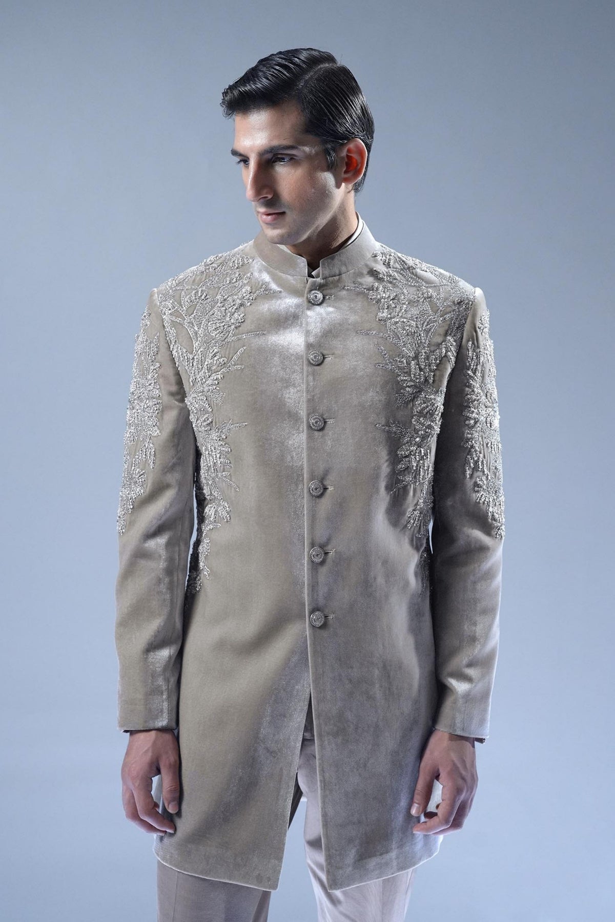 Velour Crest Sherwani