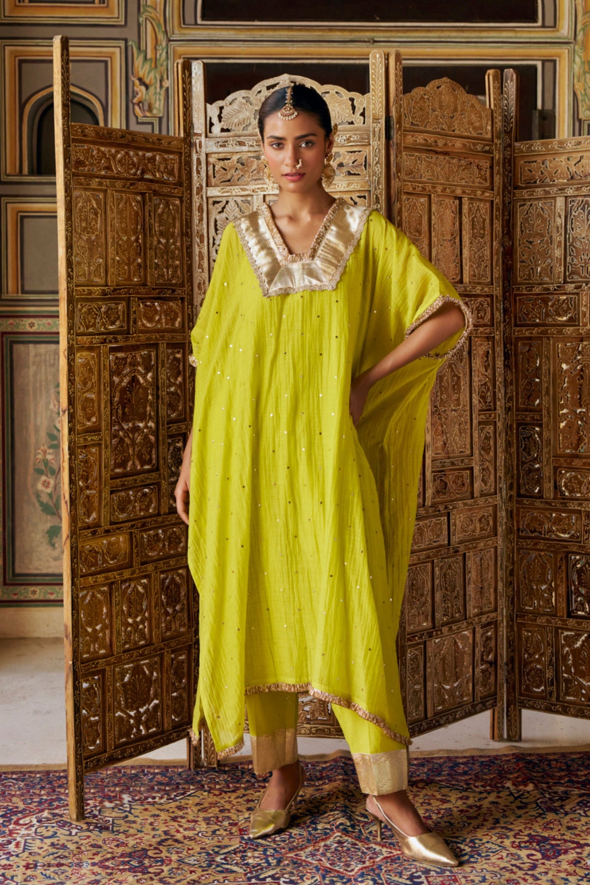 Citron Glass Kaftan Set