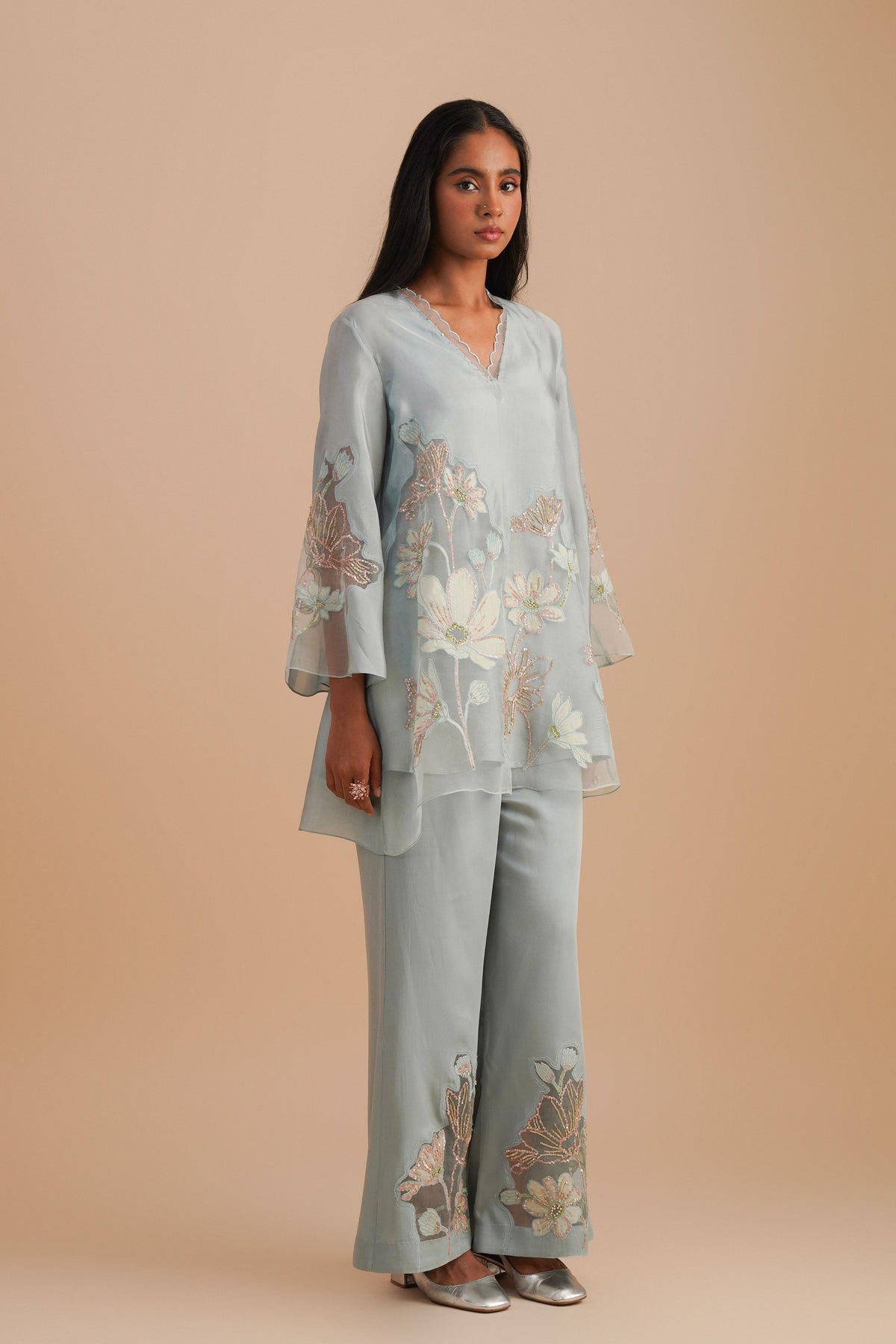 Floral Powder Blue Co-ord Set