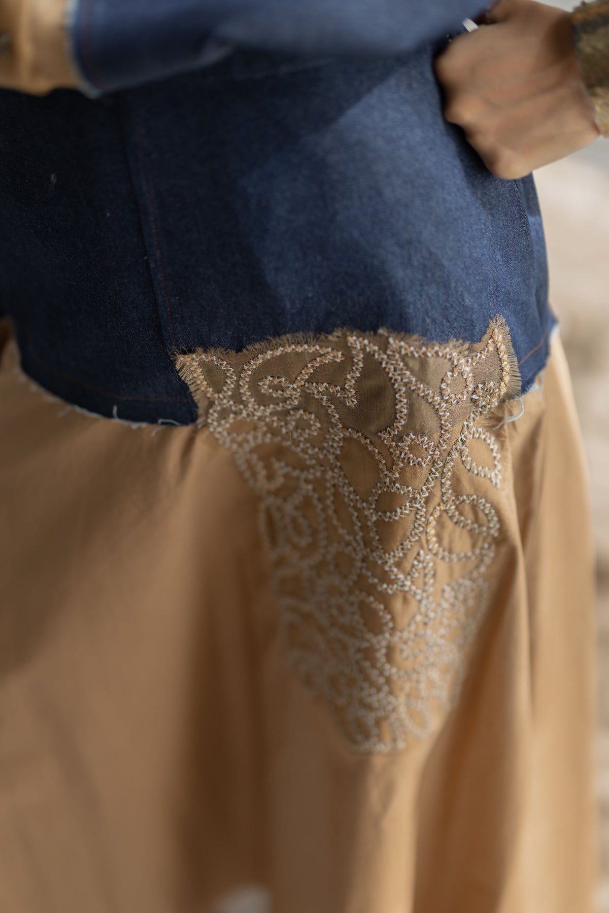 Two Patch Bias Skirt