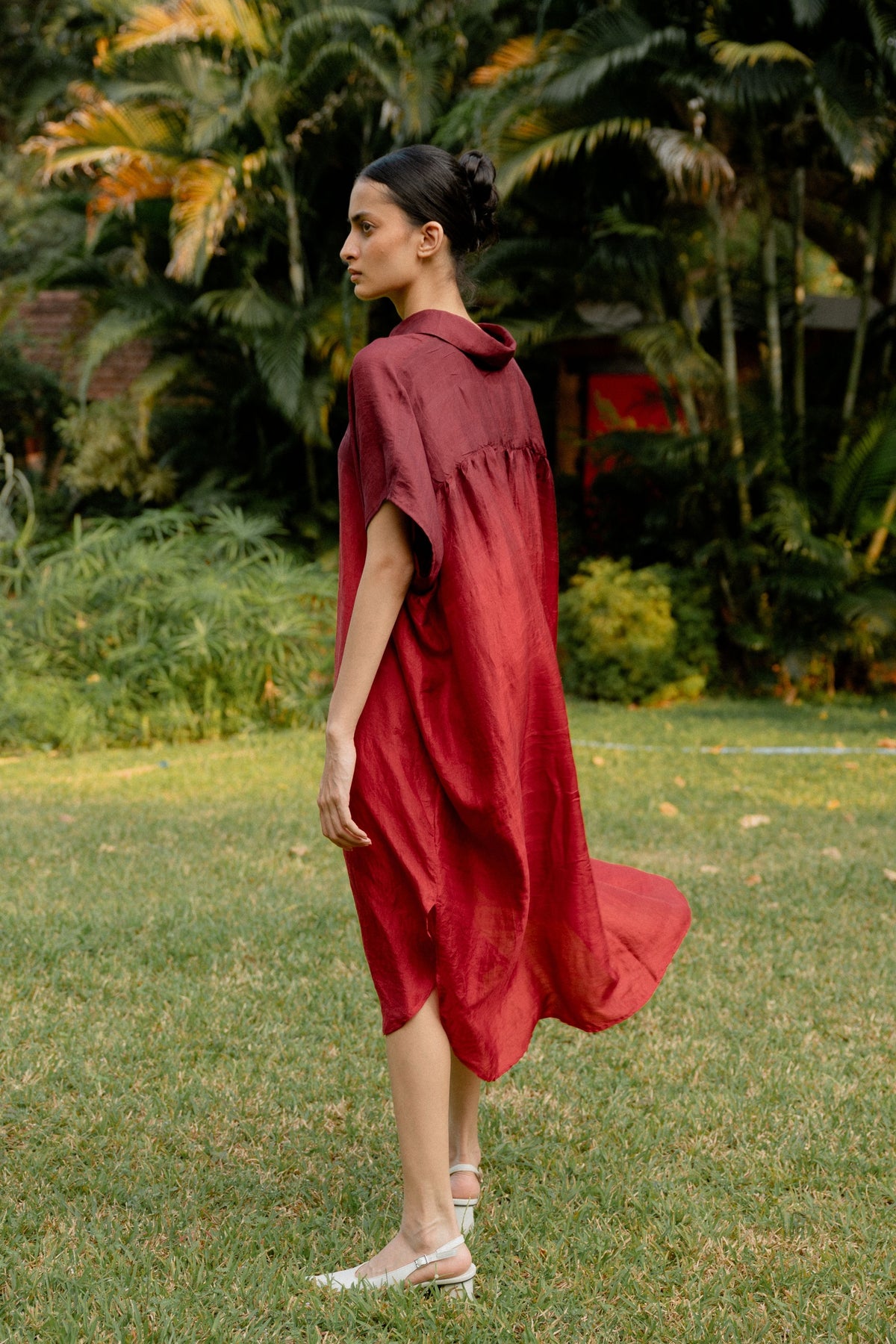 Red Ombre Shirt Dress